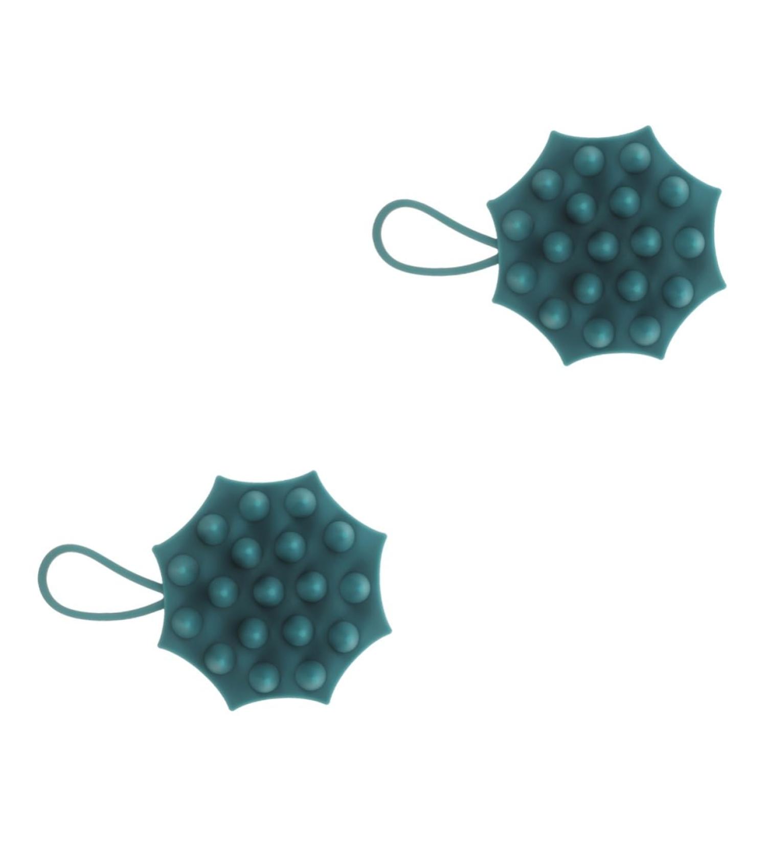 Healvian 2PC Shampoo Brush & Scalp Massager - Hair Cleaning Tool for Ultimate Shower Experience | Pebble Gel Headwear 11.50x8.60cm - Buy Online on GoSupps.com