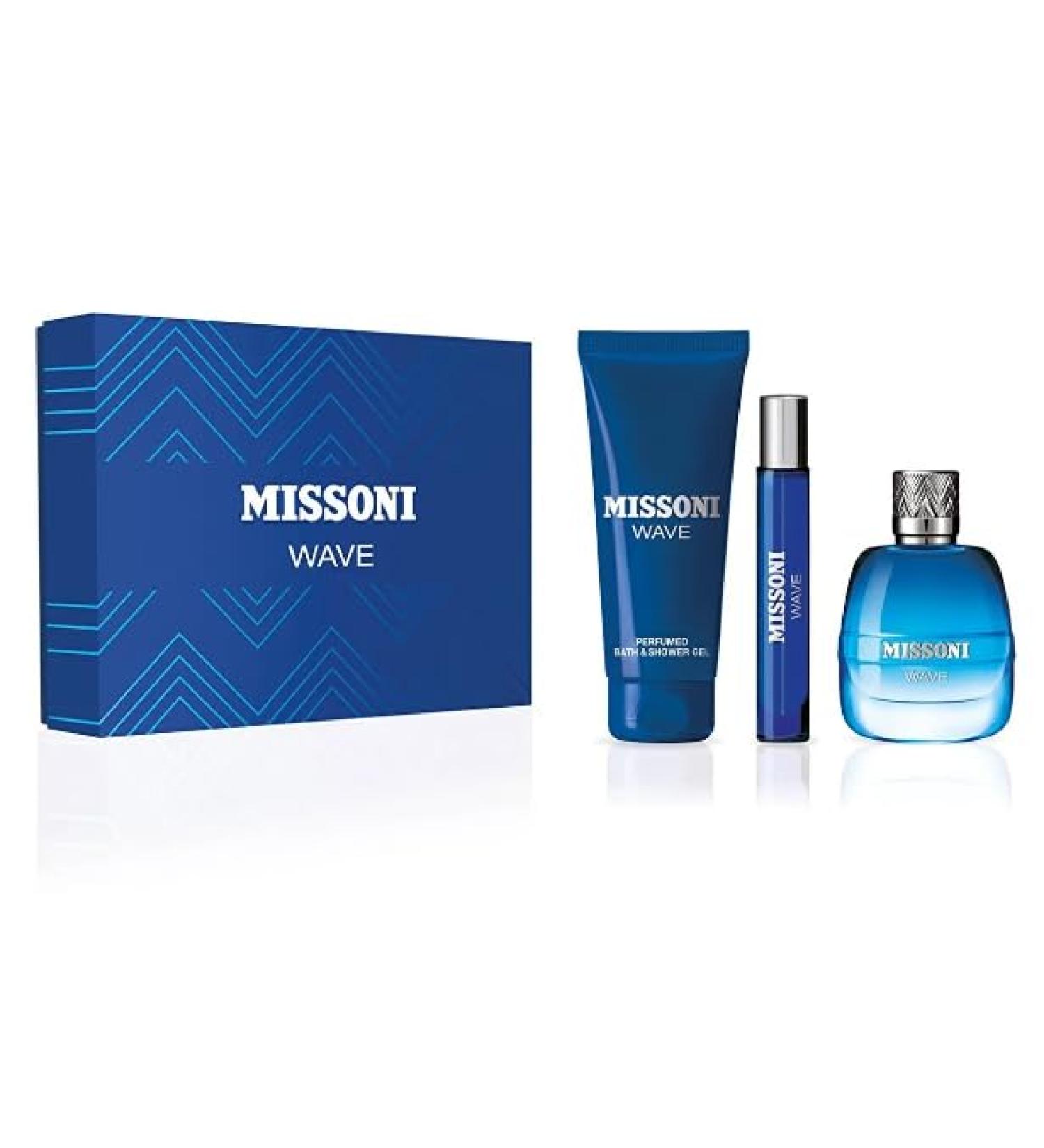 Missoni Wave Pour Homme Eau De Toilette 100ml Eau De Toillete 10ml And Shower Gel 150ml - Buy Online on GoSupps.com