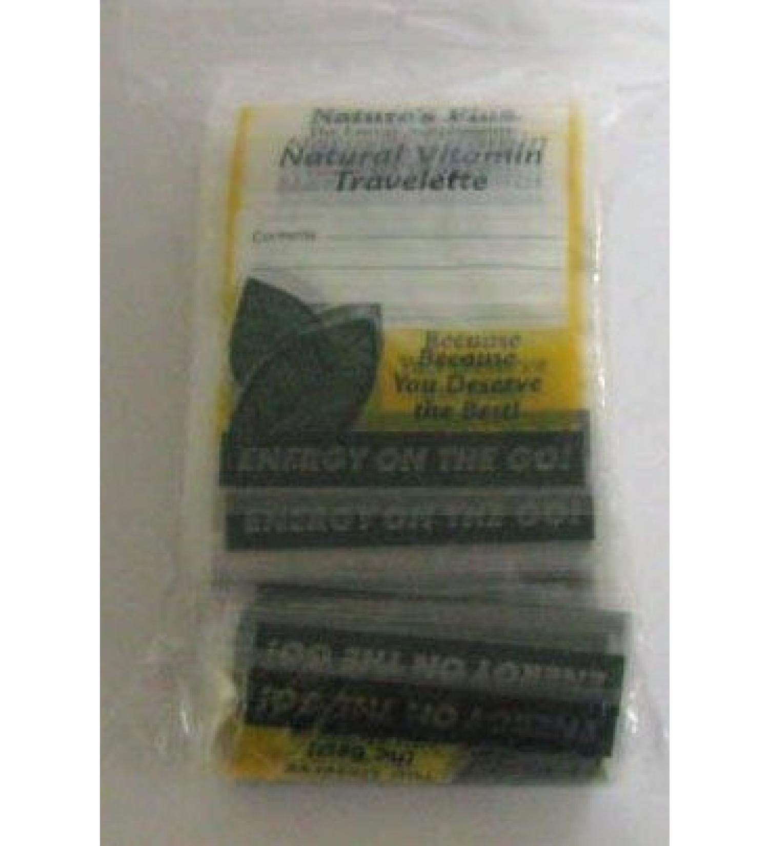 NaturesPlus Vitamin Travelettes - 100 Pack - Clear Disposable Pill Pouch Bags with Write-On Labels - Perfect for Travel On-The-Go - Reusable Airtight Zipper Baggies