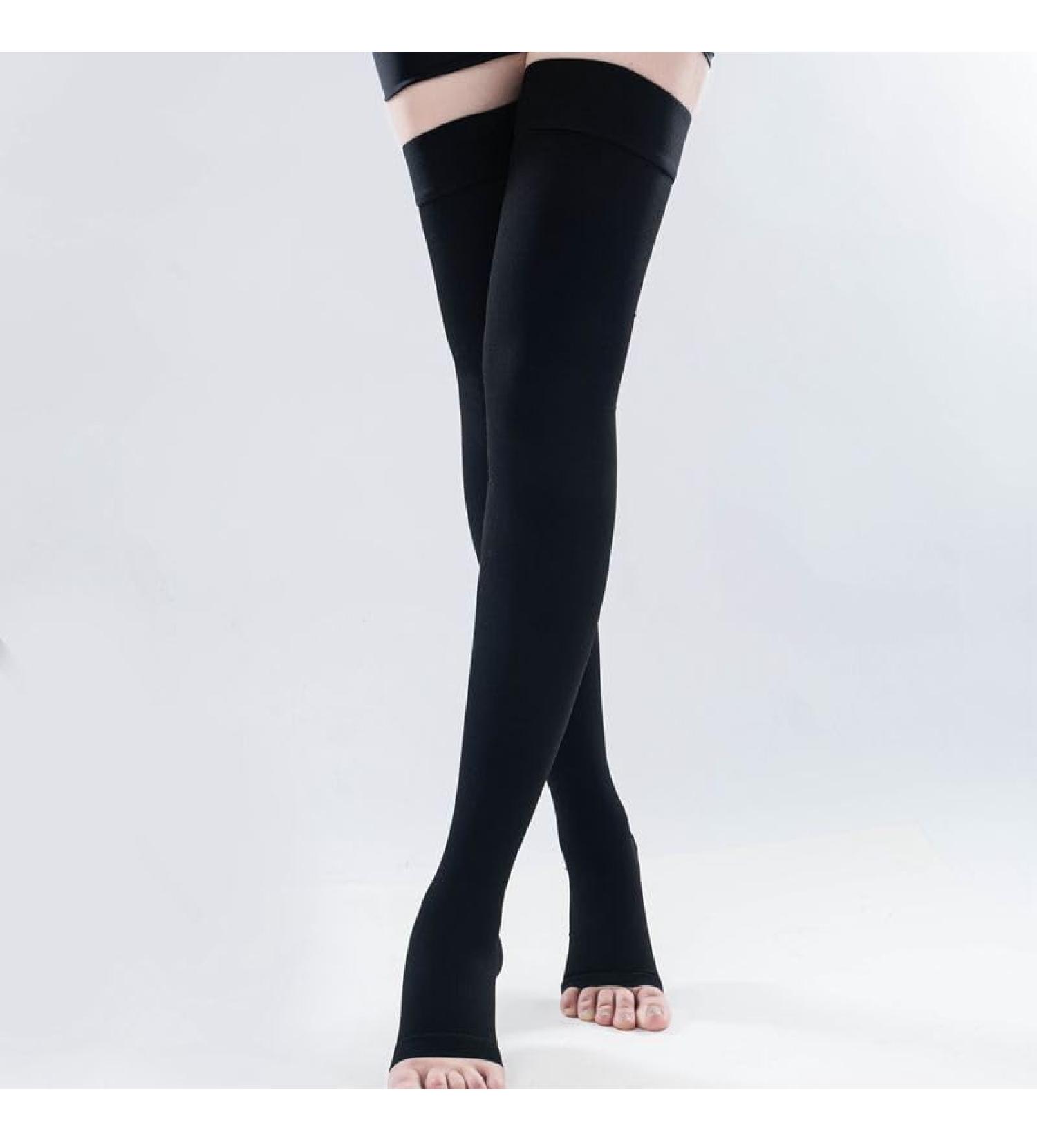 Shop Merchan Knee Compression Stockings Class 3 Varicose Vein Support Above Knee Black | International Shipping Available - Buy Online on GoSupps.com