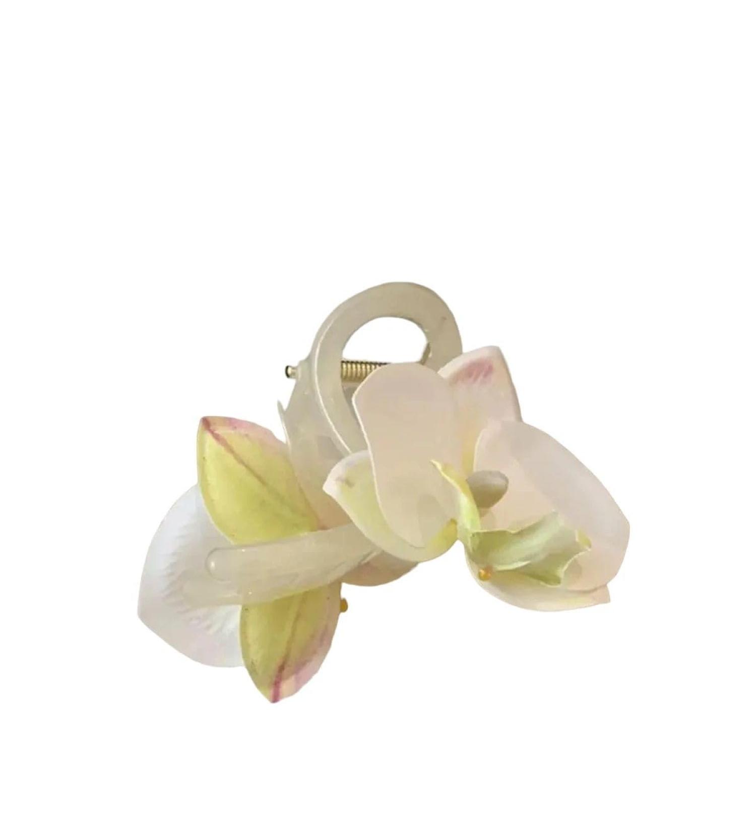 New 2025 Butterfly Orchid Flower Hair Claw Cloth Barrettes Orchid Ponytail Clip Headdress Large Shark Clip Female Jewelry Fashion Accessories Creative Gift - Buy Online on GoSupps.com