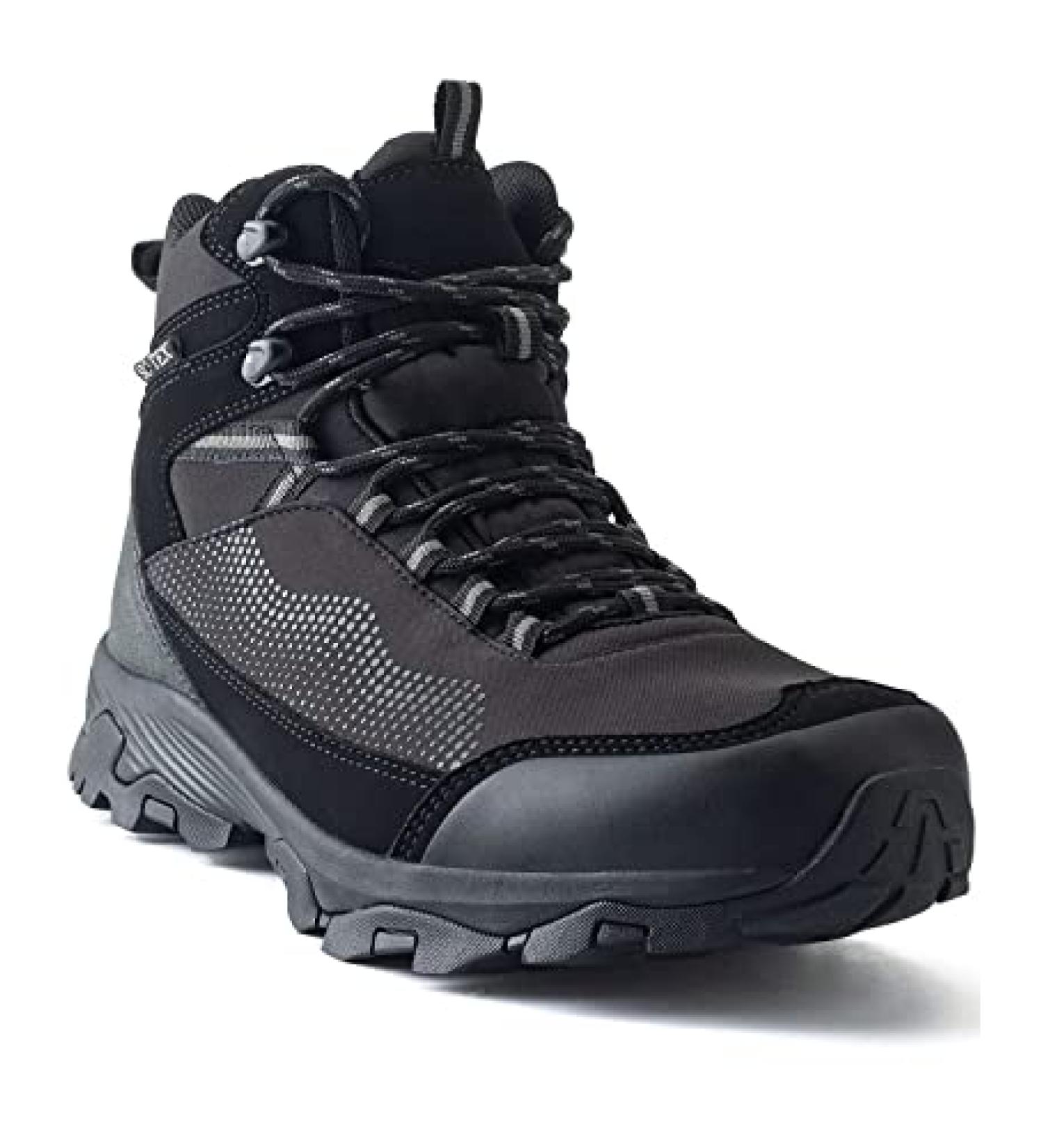 SILENTCARE Men's Waterproof Hiking Boots - Lightweight Non-Slip Mid-Rise Outdoor Trekking Shoes, Size 11, Black - Buy Online on GoSupps.com