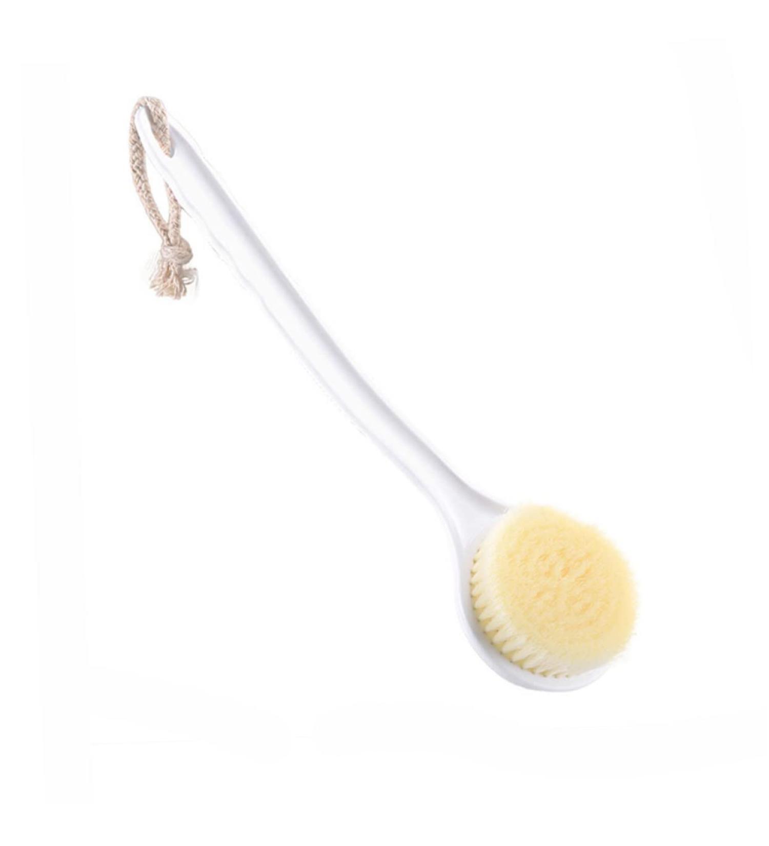Healeved Body Shower Brush - White Handle Bathing Massage Tool - Buy Online on GoSupps.com
