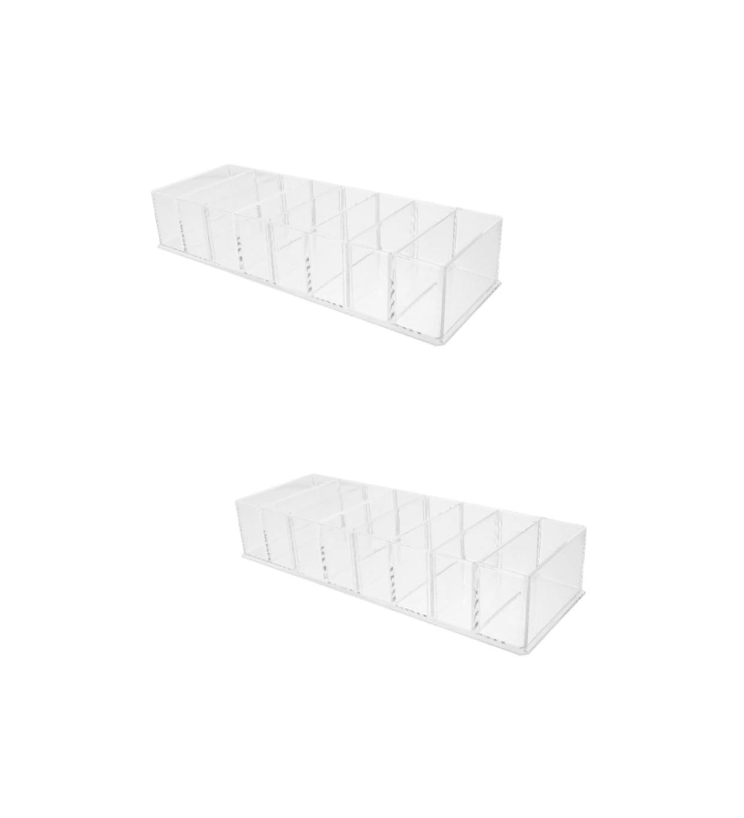 Ciieeo 2pcs Cosmetic Storage Box Storage Drawers Lipstick Stand Vanity Organizers Eye Shadow Bracket Transparentx2pcs 25x8.5x4.8cmx2pcs - Buy Online on GoSupps.com