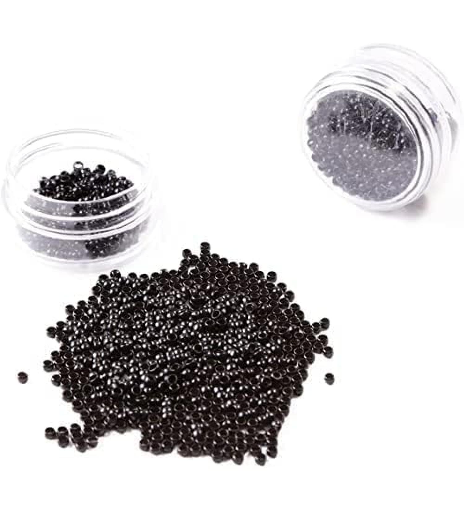 800pcs Black Silicone Lined Nano Rings for Nano Tip Hair Extensions - Micro Nano Beads - Buy Online on GoSupps.com