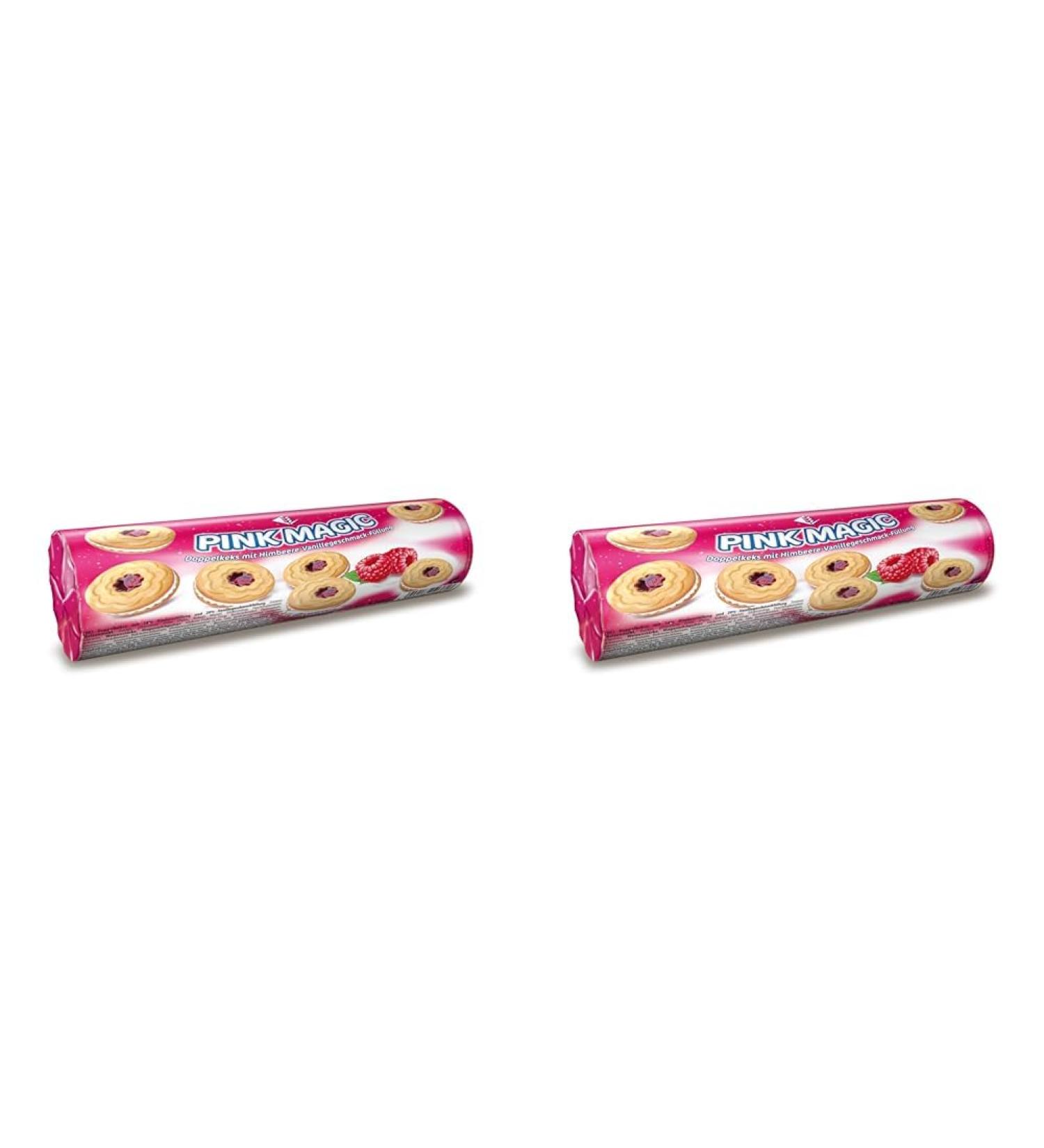 PINKMAGIC Double Biscuit with Raspberry-Vanilla Flavour - 176g Pack of 2 | International Shipping Available - Buy Online on GoSupps.com