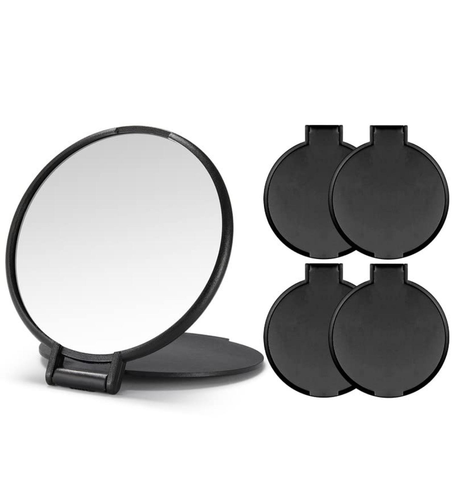 Qislee Compact Mirror Bulk Set - Round Makeup Mirror for Purse (Black) - Pack of 4 - Buy Online on GoSupps.com