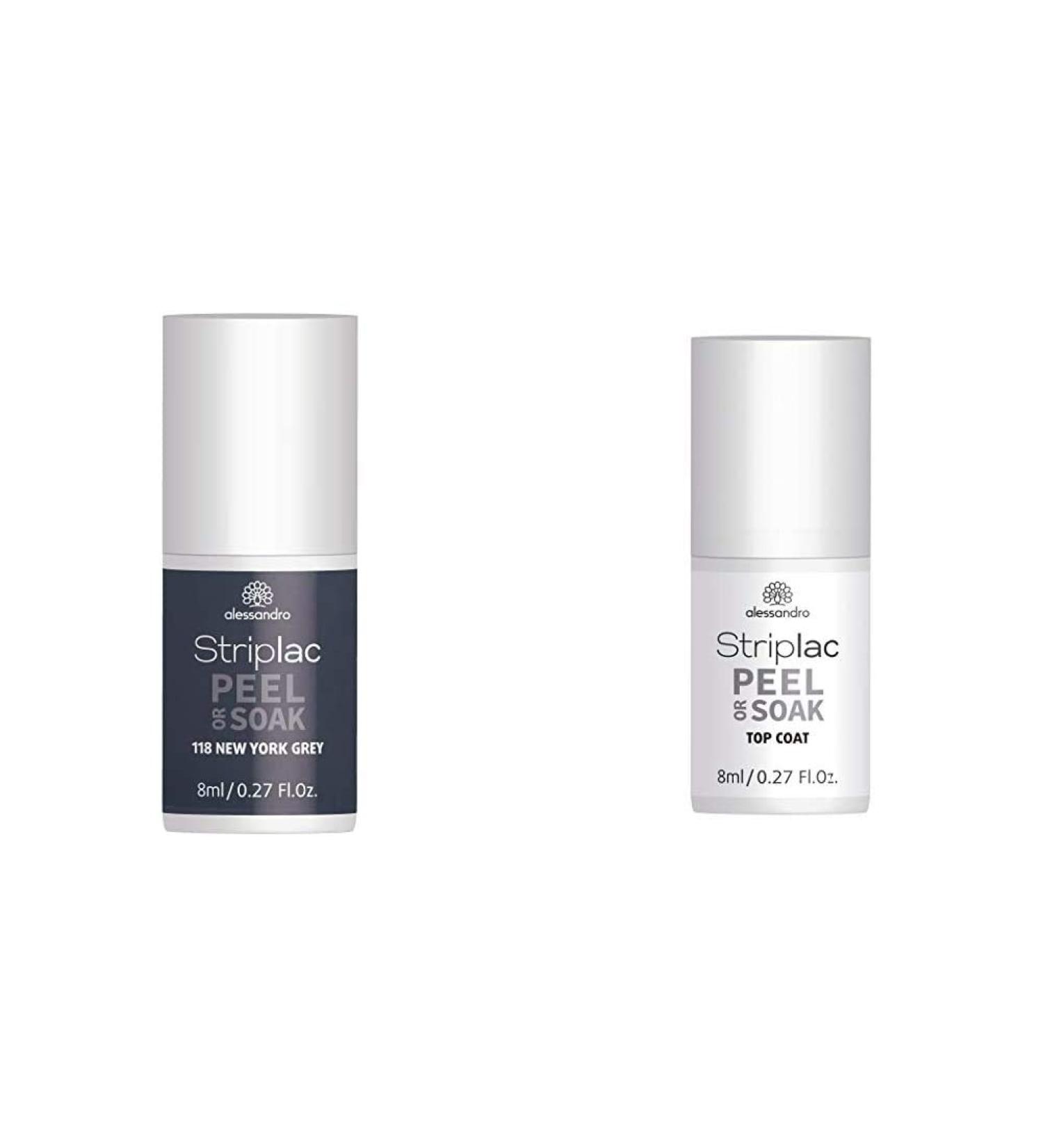 Alessandro Striplac Peel or Soak New York Gray - Urban Gray LED Nail Polish & Top Coat 8ml - Perfect Glossy Finish - International Shipping - Buy Online on GoSupps.com
