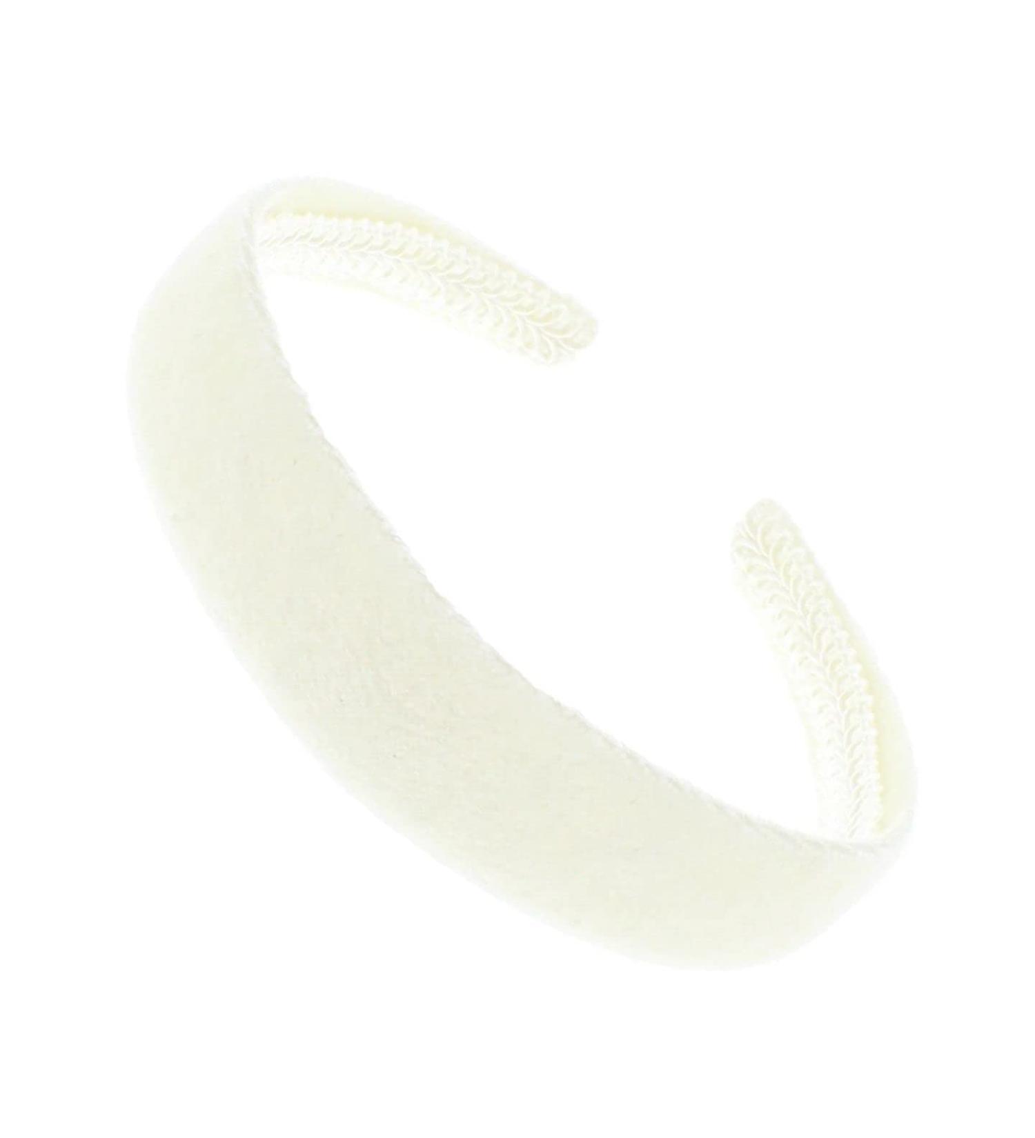 Topkids Accessories Velvet Alice Bands Luxury Headband Head Band Hairband Hair Band Adult Women Ladies Girls Kids Wedding Bride Fashion Aliceband Wonderland 2.5cm 1" Thick Wide (Off White) - Buy Online on GoSupps.com