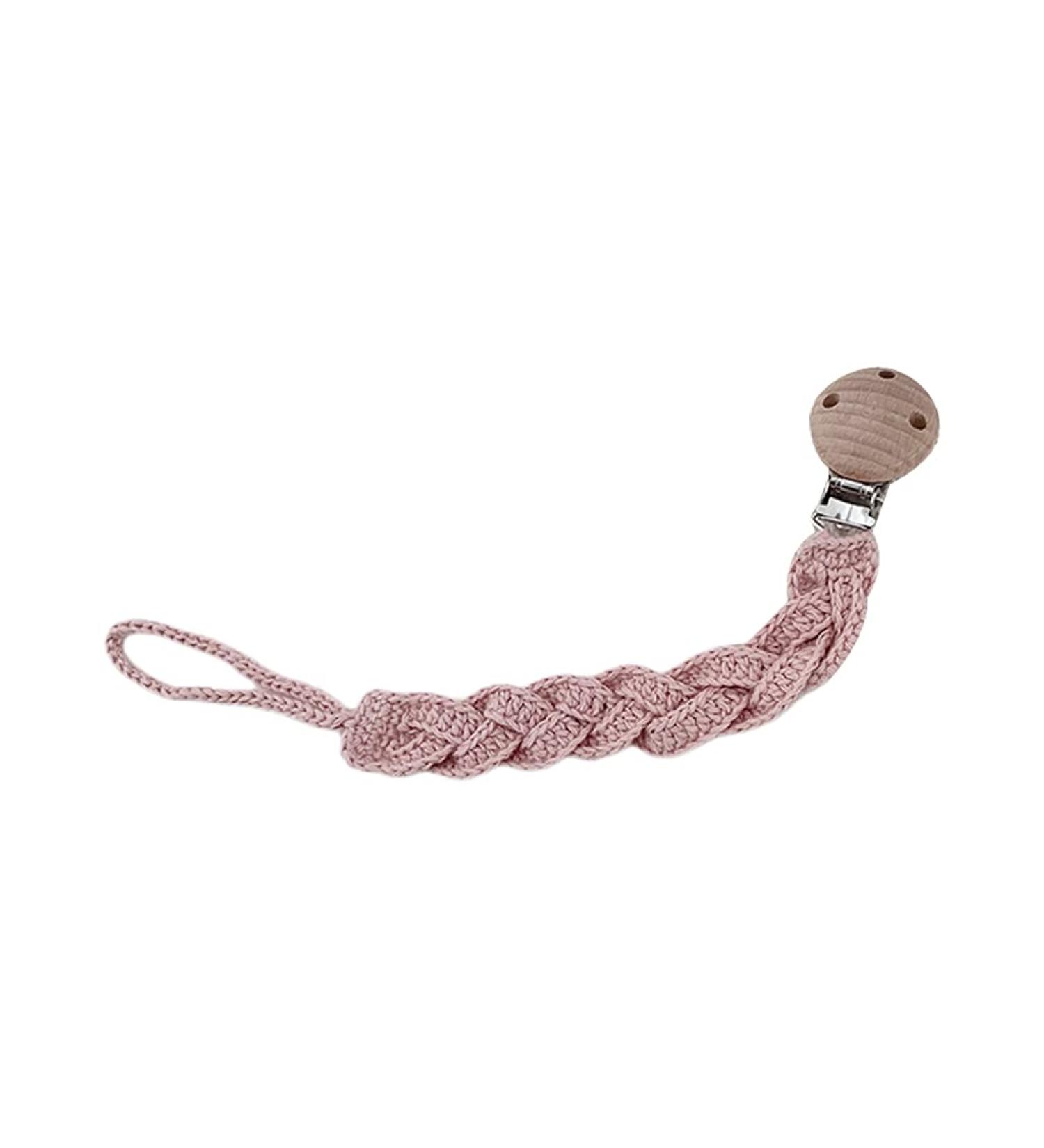 Handmade Crochet Pink Rose Baby Pacifier Chain | GLASSNOBLE | Eco-Friendly Baby Accessories - Buy Online on GoSupps.com