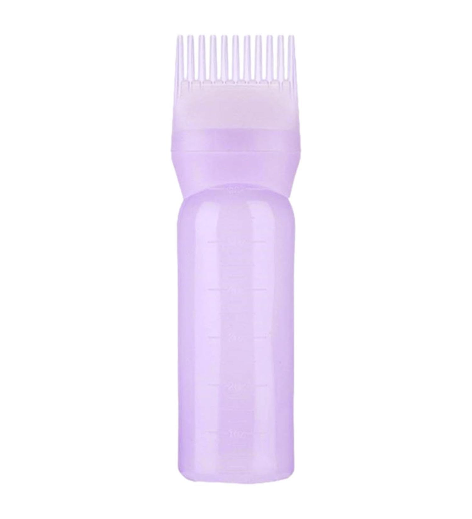 Hair Oil Applicator Bottle - Hair Dye Brush Bottle Root Comb | Root Comb Applicator Bottle | Shampoo Bottle Oil Comb Applicator | Portable Hair Dye Color Comb Bottle With Scale For Indoor Purple - Buy Online on GoSupps.com