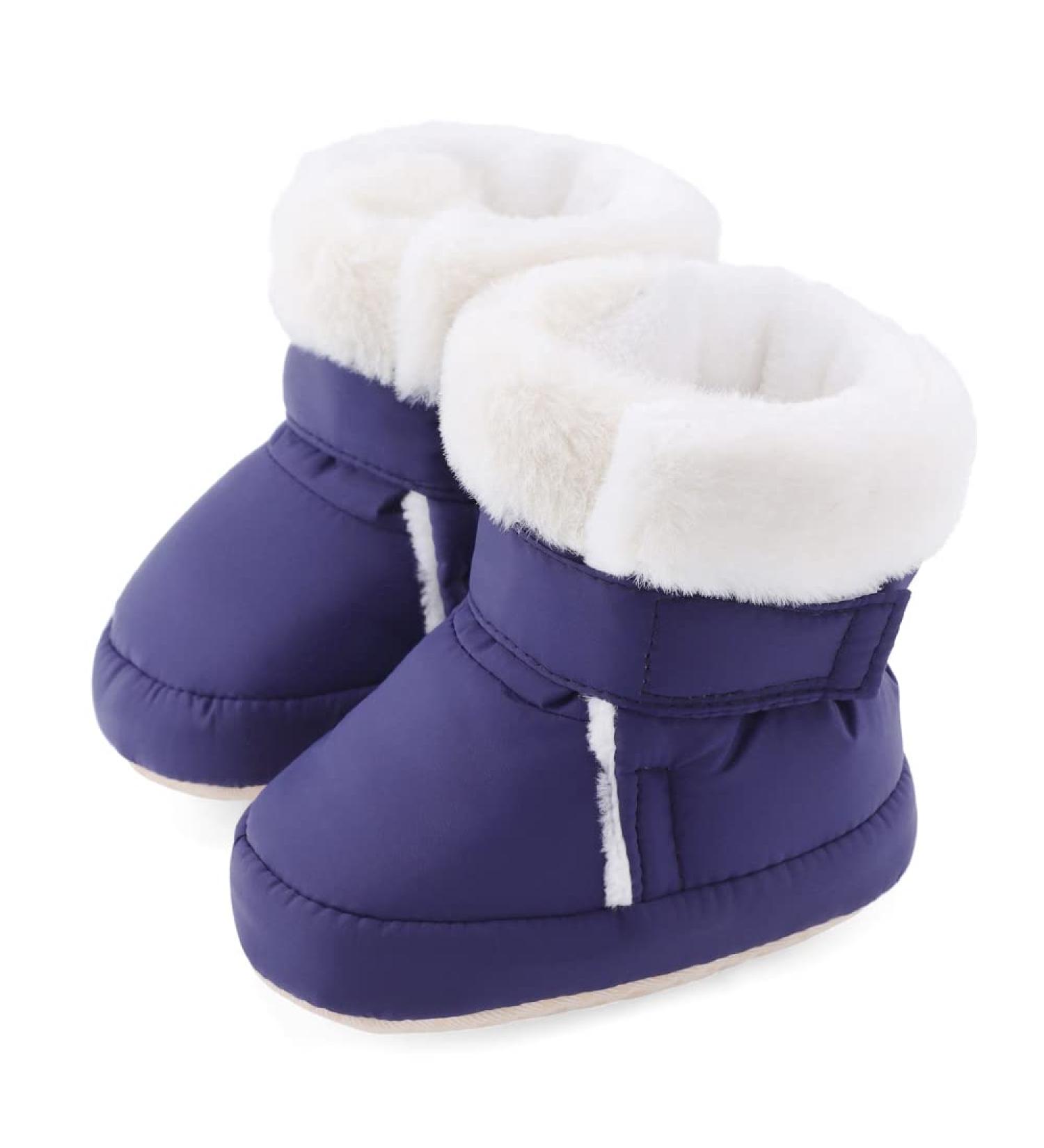 LACOFIA Baby Winter Shoes | Anti-slip Soft Sole Booties for Infant Girls Boys | 12-18 Months | Navy Blue - Buy Online on GoSupps.com