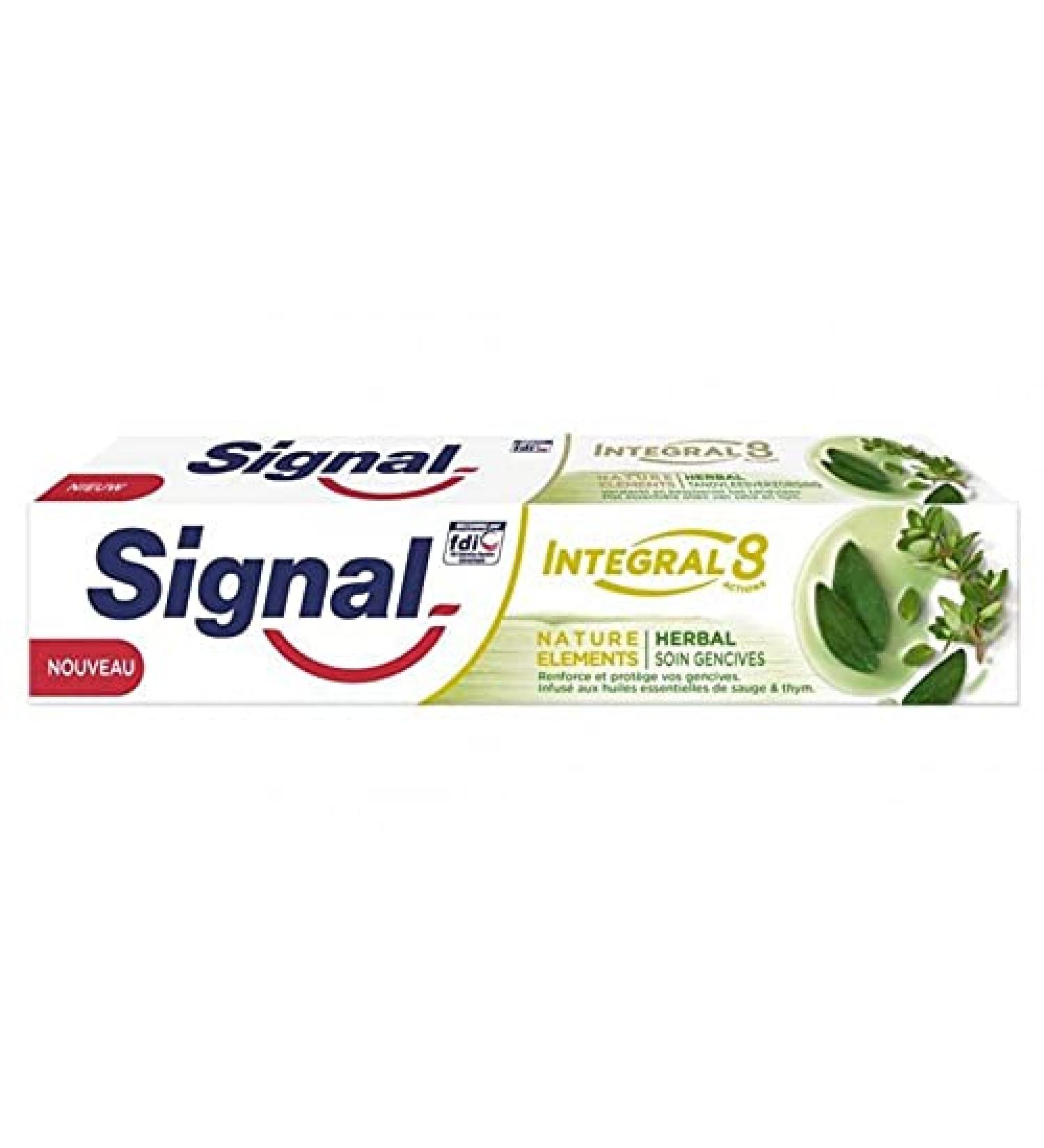 Signal Toothpaste Integral 8 Herbal Gum Care 75ml (pack of 6)