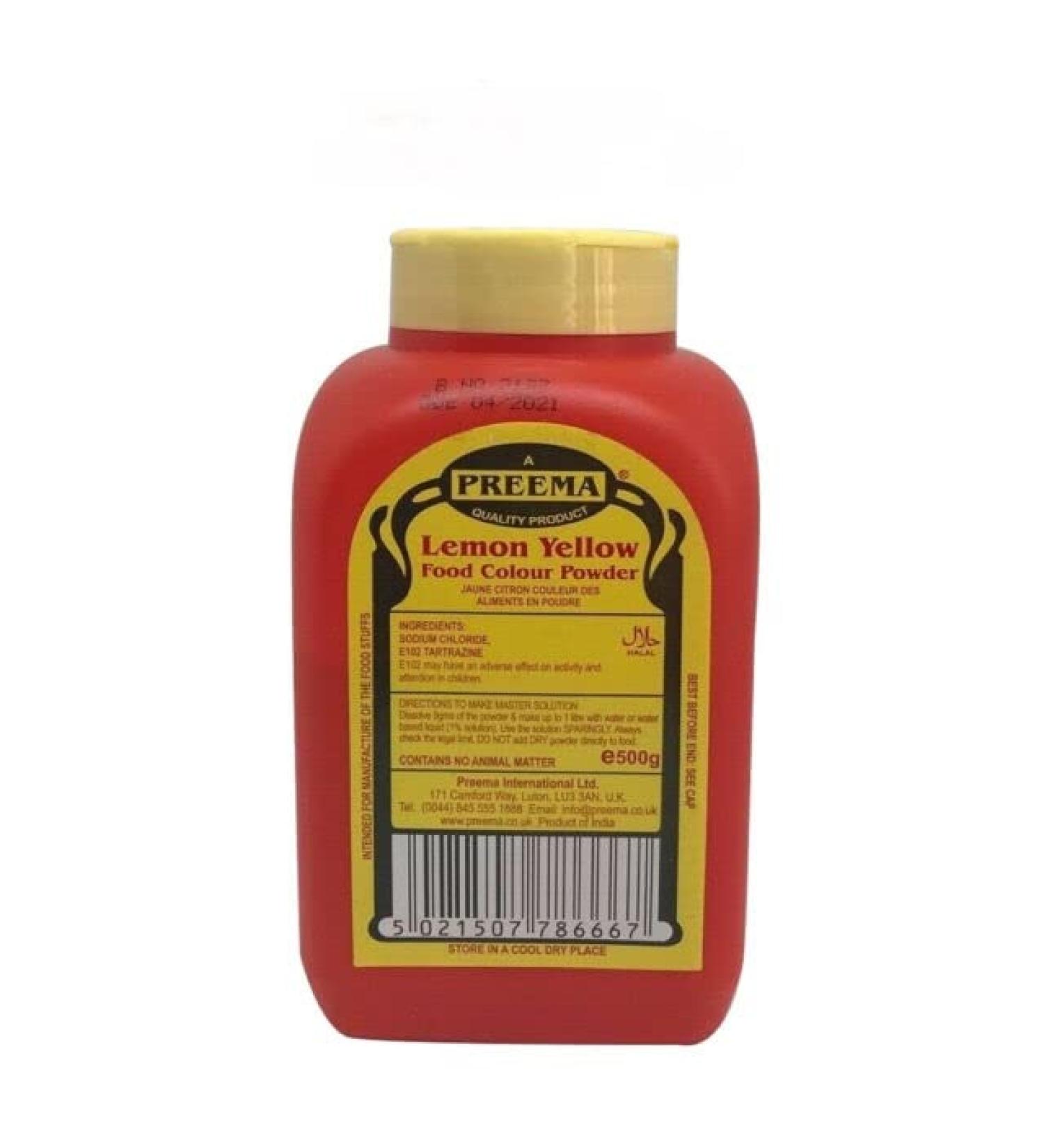 Preema Lemon Yellow Food Colour Powder 500g Bottle - Buy Online on GoSupps.com