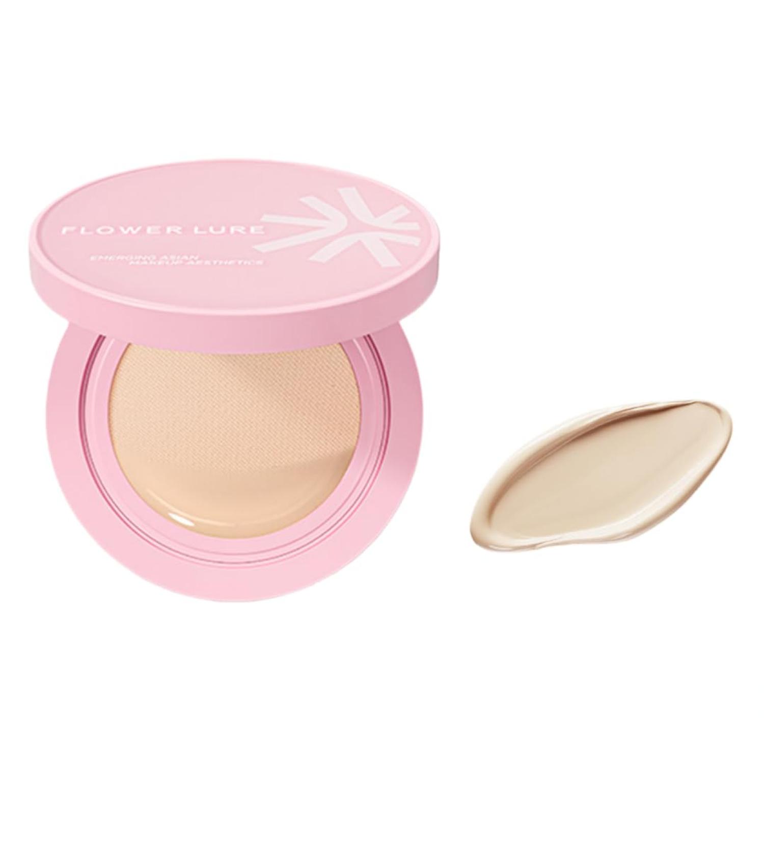 Flower Lure Cushion Foundation Lightweight Hydrating Oil Control Full Coverage Long Lasting Matte Dewy Finish Transfer-Proof for Dry & Oily Skin (Pink Y01 14G) Pink Y01 1 Ounce (Pack of 1) - Buy Online on GoSupps.com
