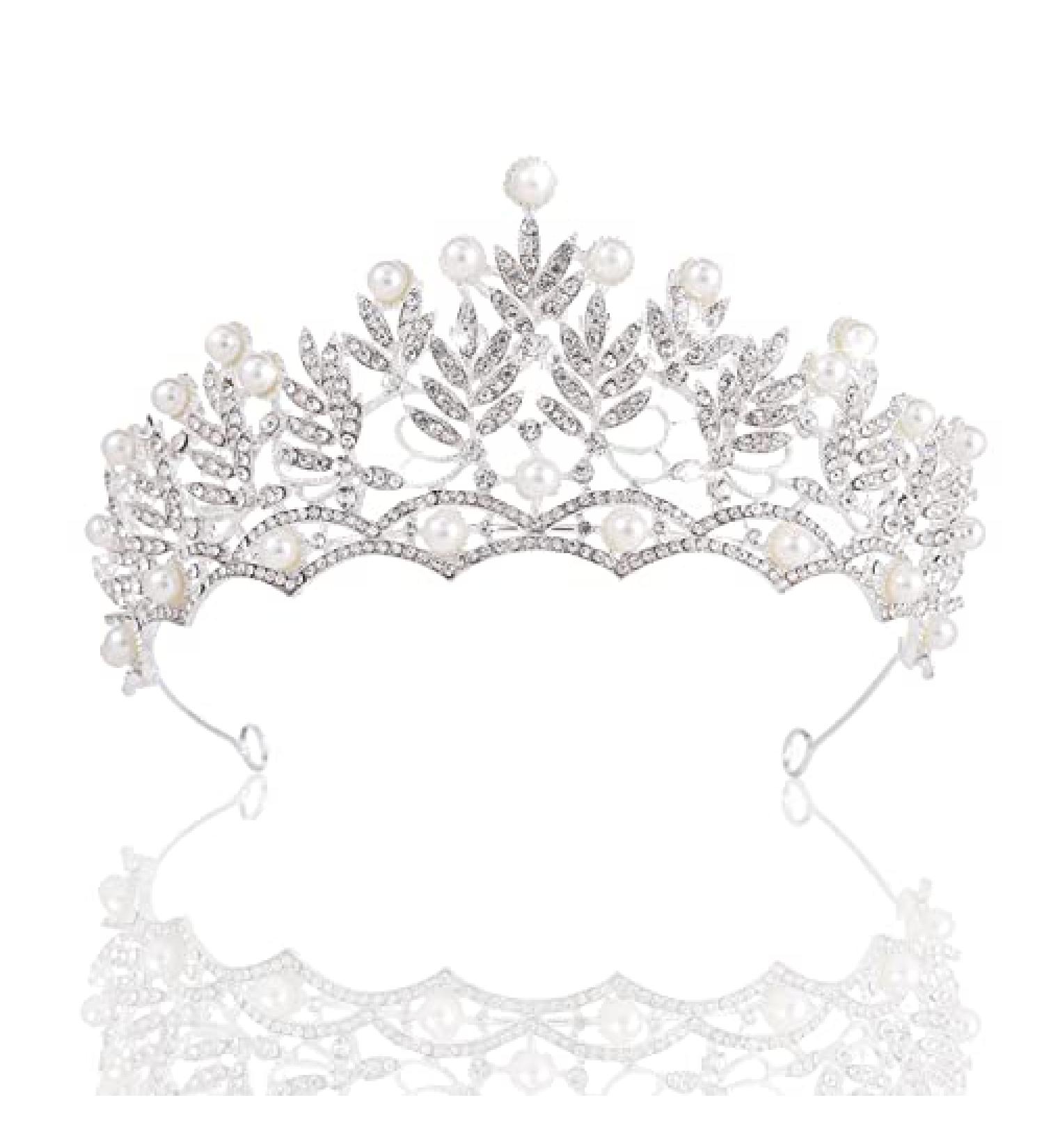 Kamirola Baroque Wedding Crown: Pearl Crystal Tiara for Bride and Flower Girls - Buy Online on GoSupps.com