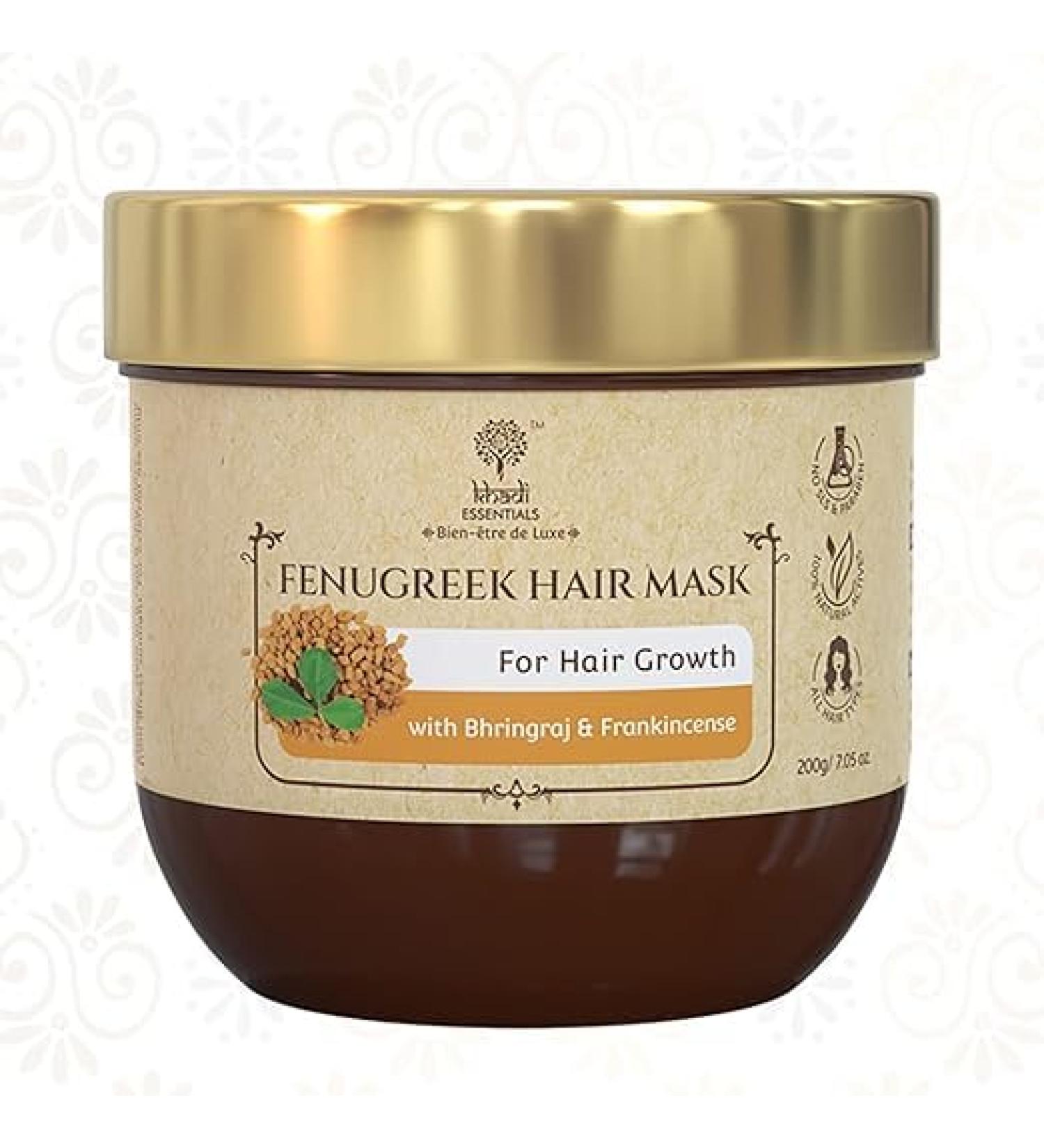Fenugreek Hair Mask for Hair Growth & Fall Control | Bhringraj Conditioning Mask for All Hair Types | 200g - Nourish & Revitalize Your Hair - Buy Online on GoSupps.com