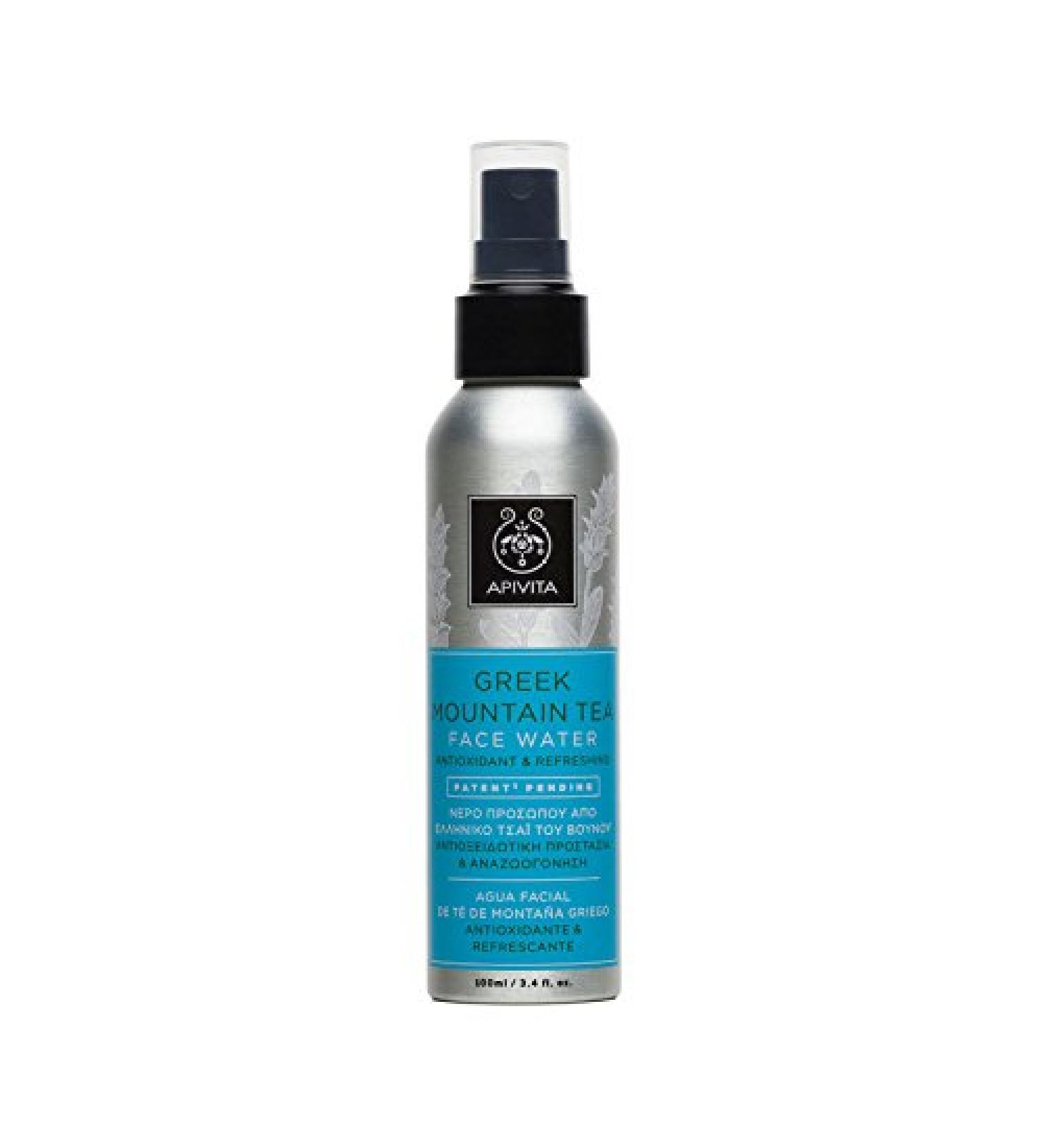 2 X Apivita Face Water with Greek Mountain Tea - 2 Bottles X 100ml/3.4oz each one
