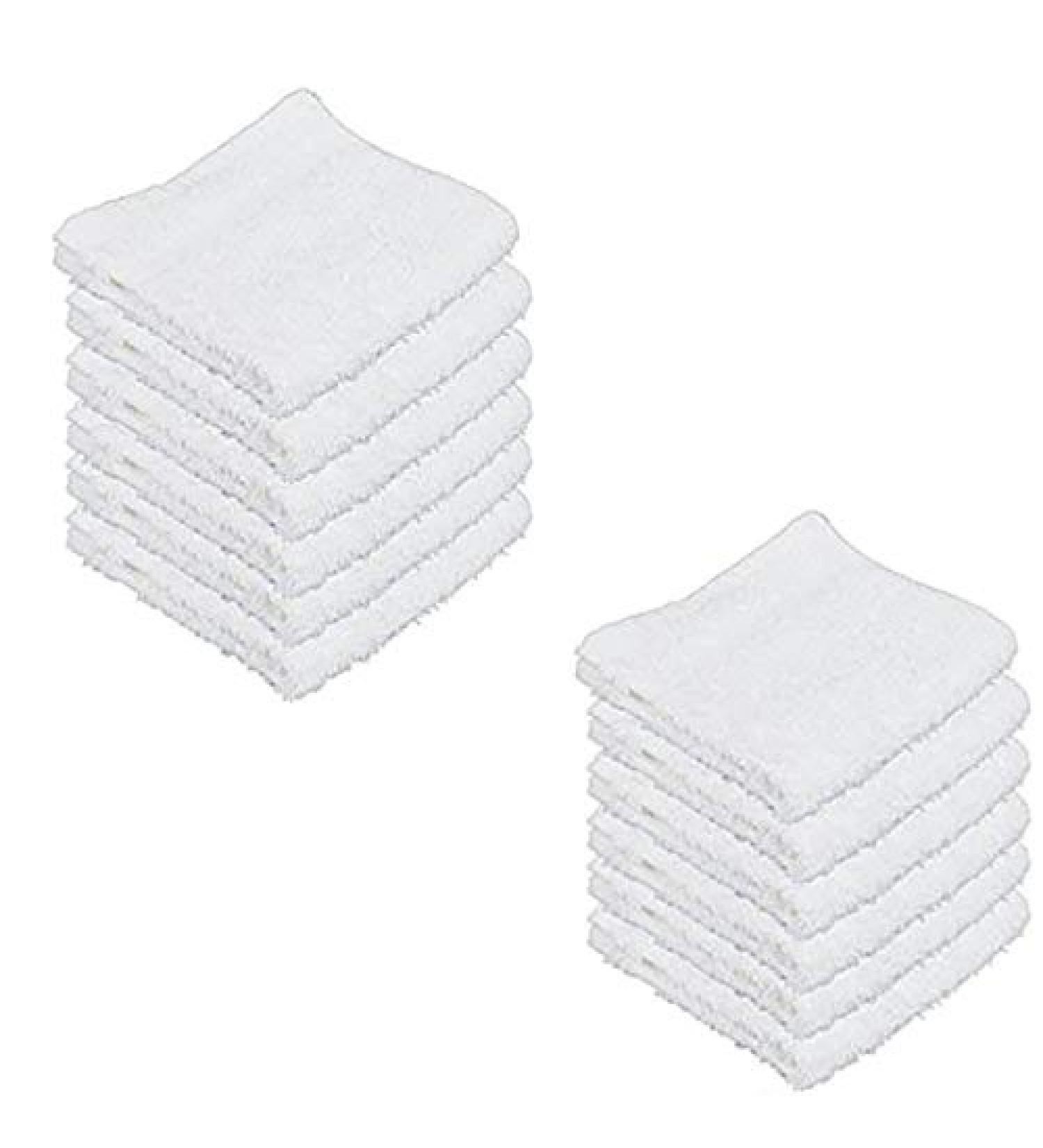 12 Pack White Fingertip Towels for Makeup Removal - Highly Absorbent Washcloths (12x12) - Buy Online on GoSupps.com