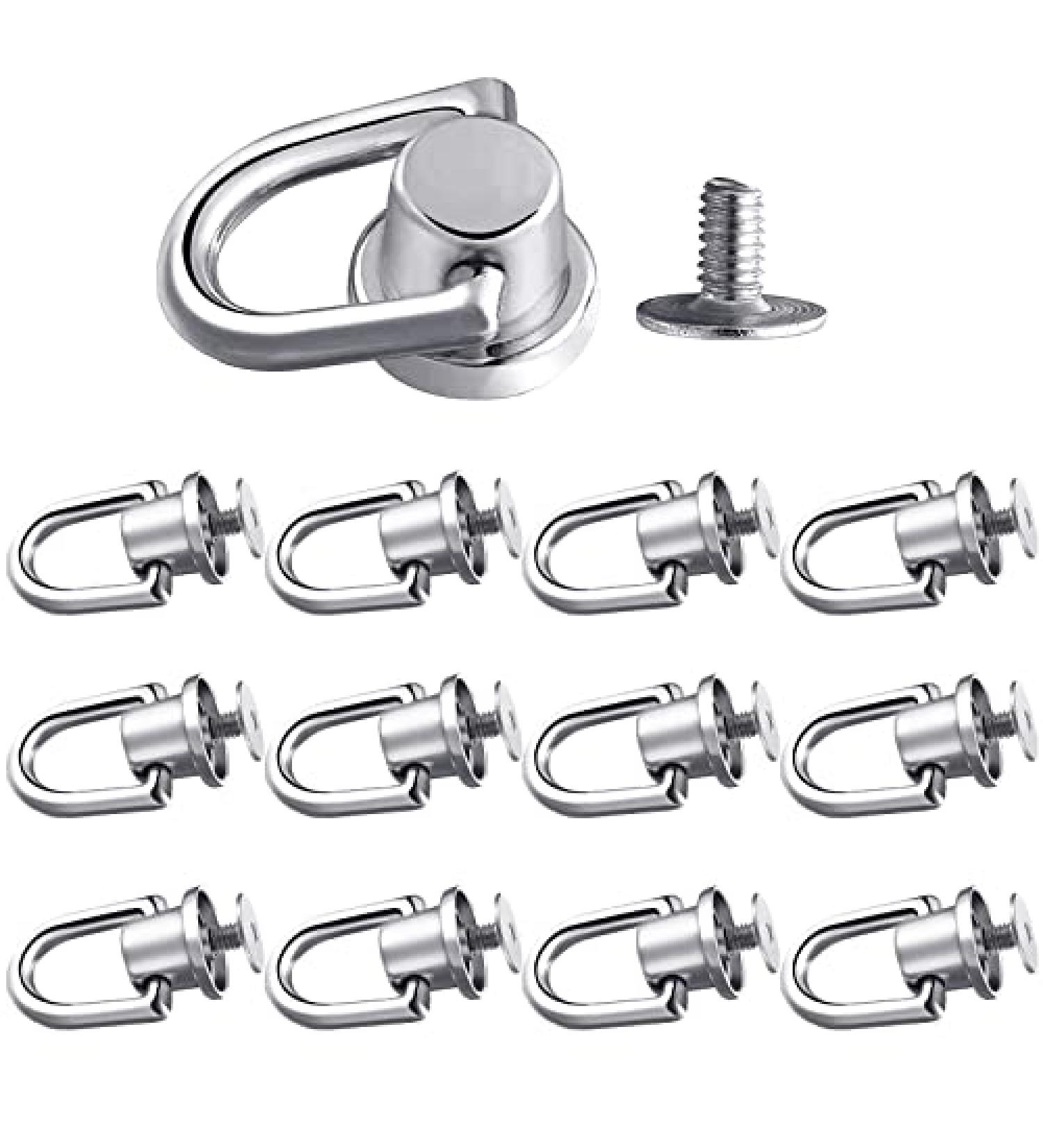 12 Pcs D Ring Stud Screw Ball Post Head Buttons for Wallet Strap Shoe - Silver - Buy Online on GoSupps.com