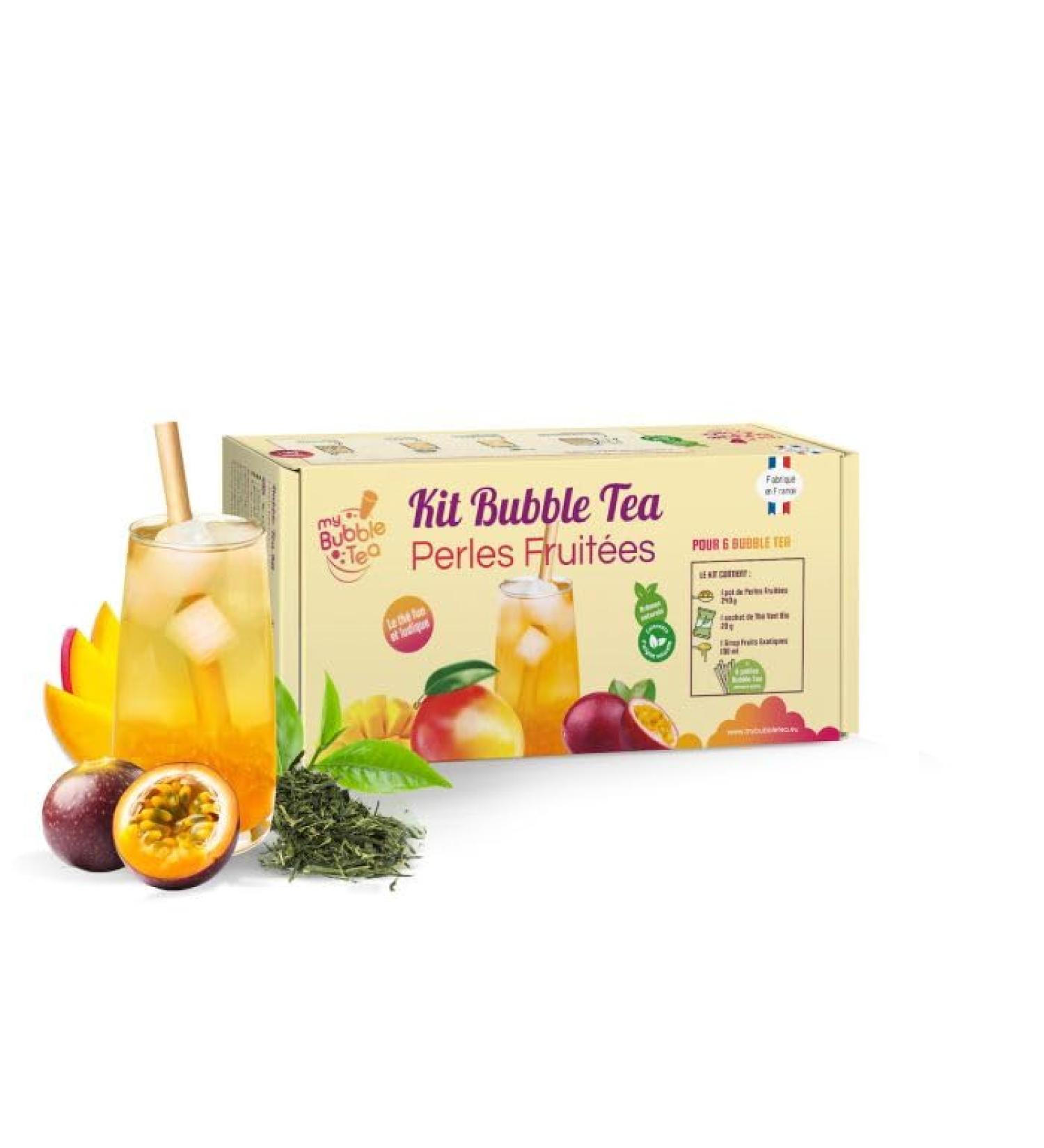 MANGO BUBBLE TEA KIT - MADE IN FRANCE - 6 BUBBLE TEAS - Sugarcane straws included - Vegan and gluten-free - Buy Online on GoSupps.com