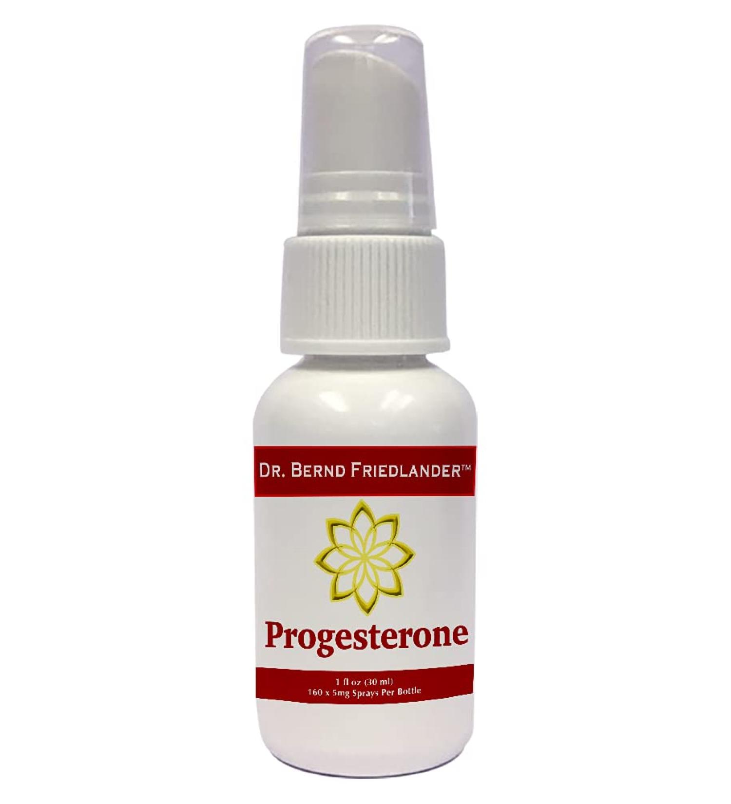 Dr. Bernd Friedlander Progesterone Spray - 160 Applications of Bio-Identical USP Natural Progesterone - Soy Free, Paraben Free, Non GMO - Buy Online on GoSupps.com