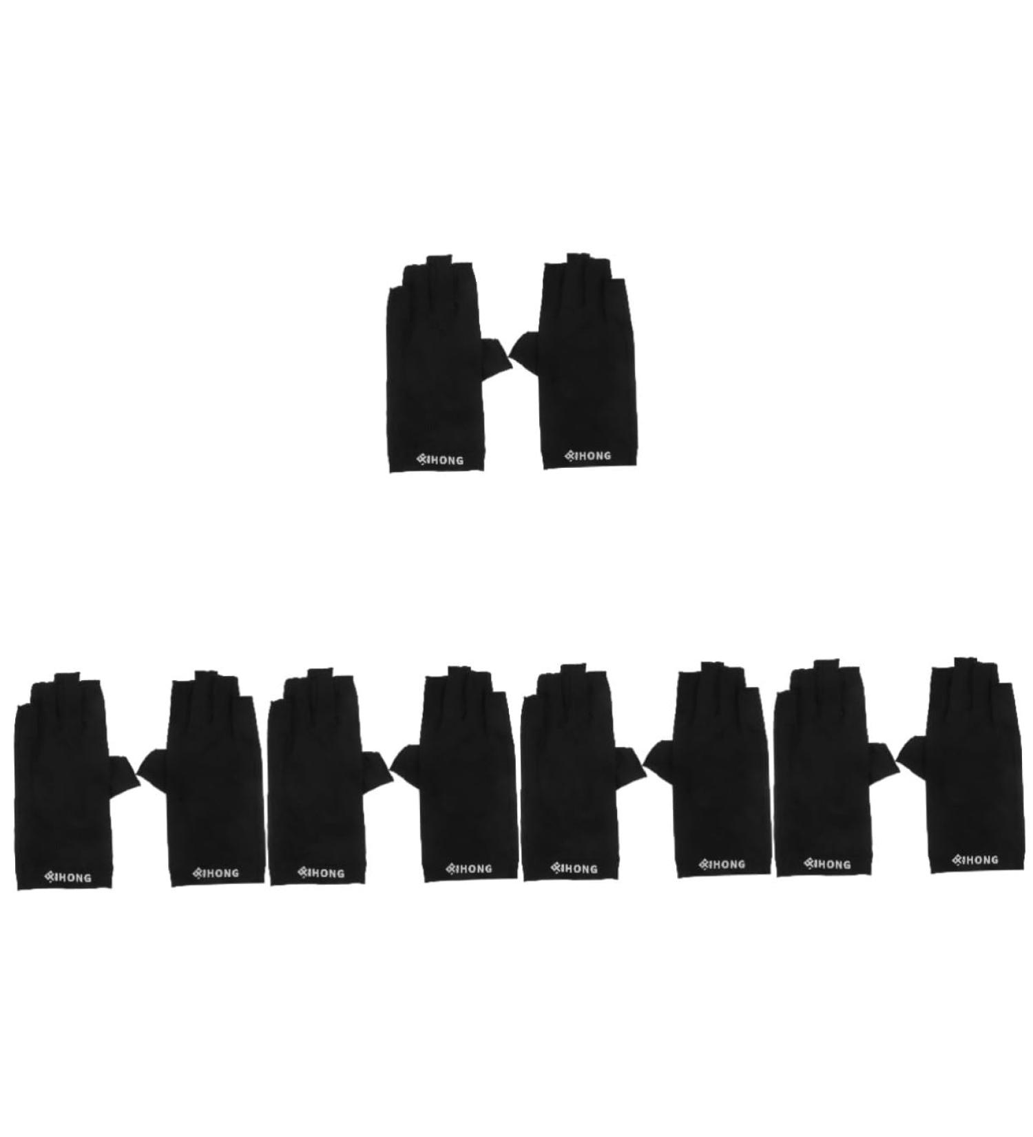 FRCOLOR Half Finger Gloves 5 Pairs Uv Gloves Gel Manicure Gloves for Uv Protection Uv Shield Gloves Uv Protection Gloves Women Nail Art Care Supply Anti-uv Fabric Women's - Buy Online on GoSupps.com