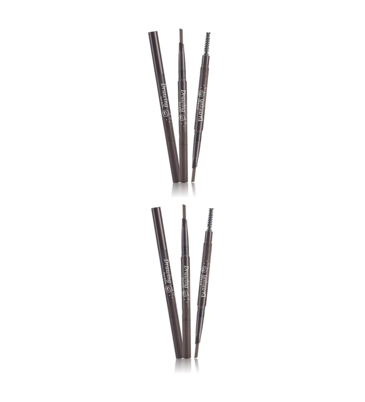 Ipetboom 2pcs 2 1 Eyebrow Brush Brow Pencil Brow Spoolie Brush Eye Brow Brush Spiral To Rotate Eyebrow Powder - Buy Online on GoSupps.com
