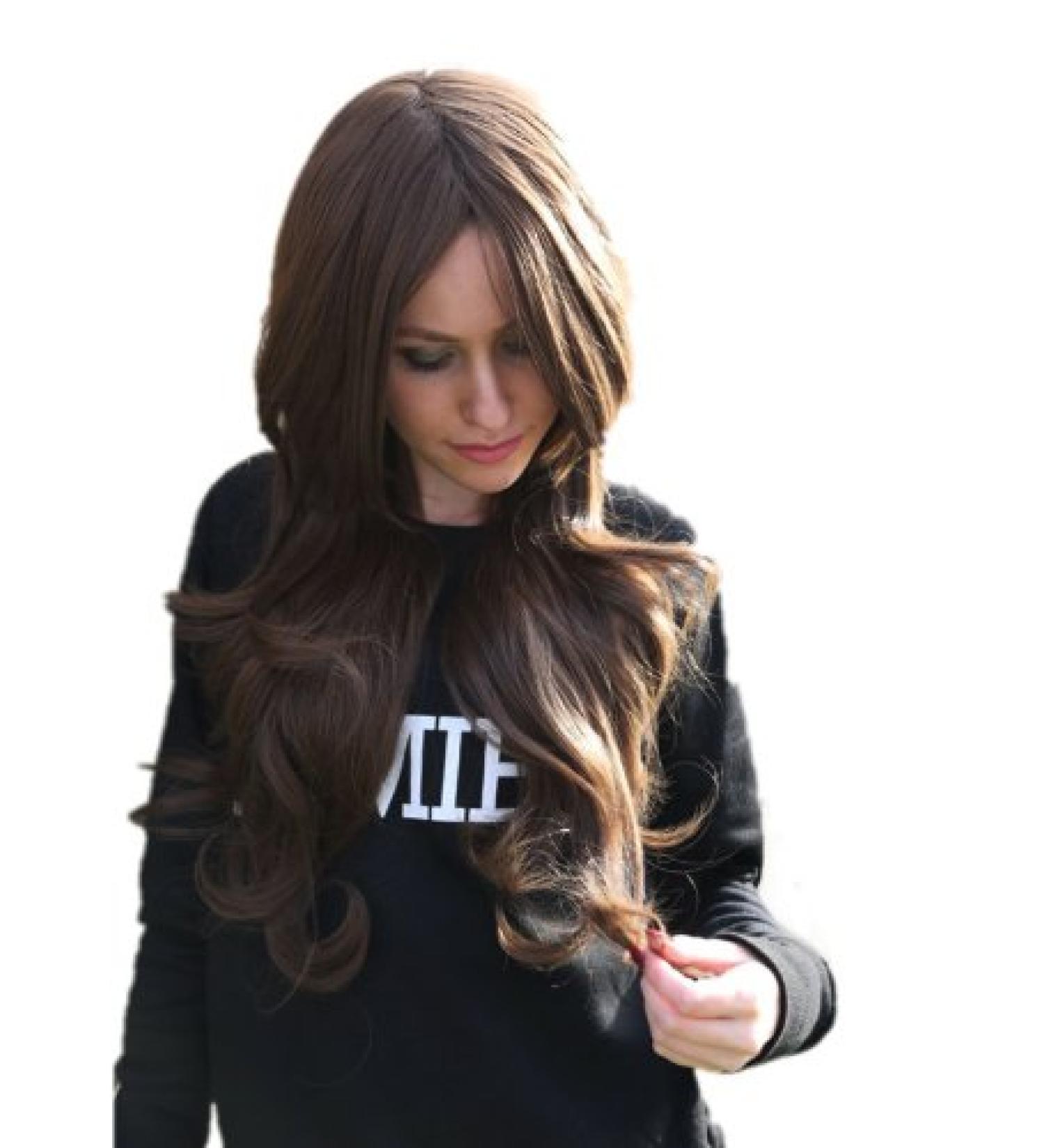 Prettyland Natural Brown Long Wig 70cm - Realistic Wavy Curls for Ladies | High-Quality Hair Wig - Buy Online on GoSupps.com