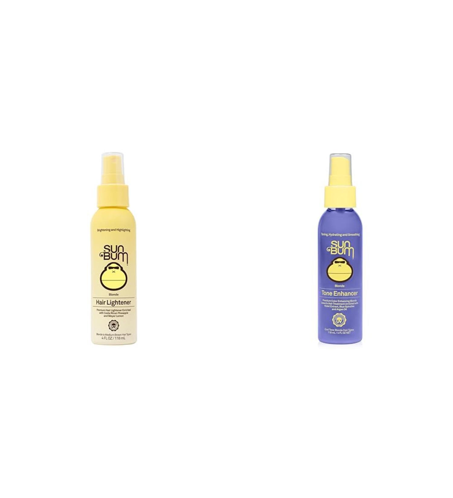 Sun Bum Blonde Formula Hair Lightener Blonde Tone Enhancer Leave-In Treatment 4 oz Each Blonde Hair Lightener + Blonde Tone Enhancer - Buy Online on GoSupps.com