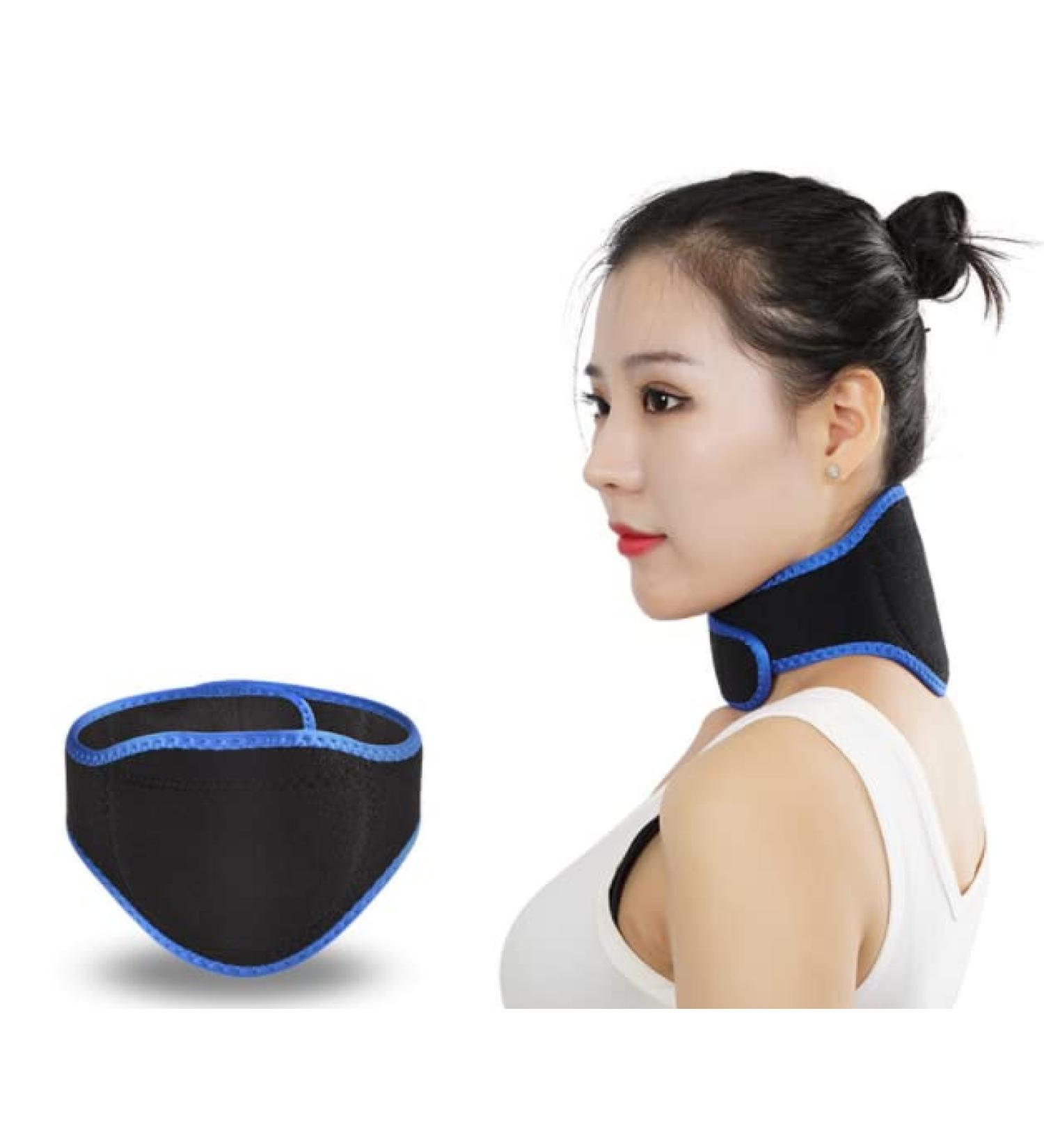 Neck Support Belt Heating Cushion | Tourmaline Magnetic Neck Bandage for Pain Relief | Adjustable Cervical Support - Buy Online on GoSupps.com