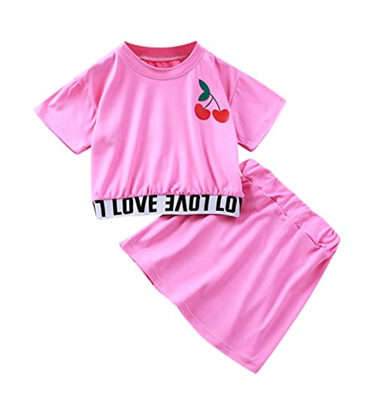 Christmas Baby Toddler Girls Short Sleeve Fruit Print T-Shirt | Teen Crop Top Hot Pink 3T - Buy Online on GoSupps.com