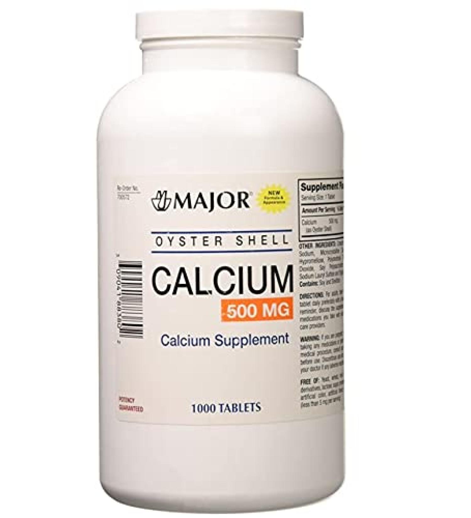 Oyster Shell Calcium Tablets 500mg 1000ct