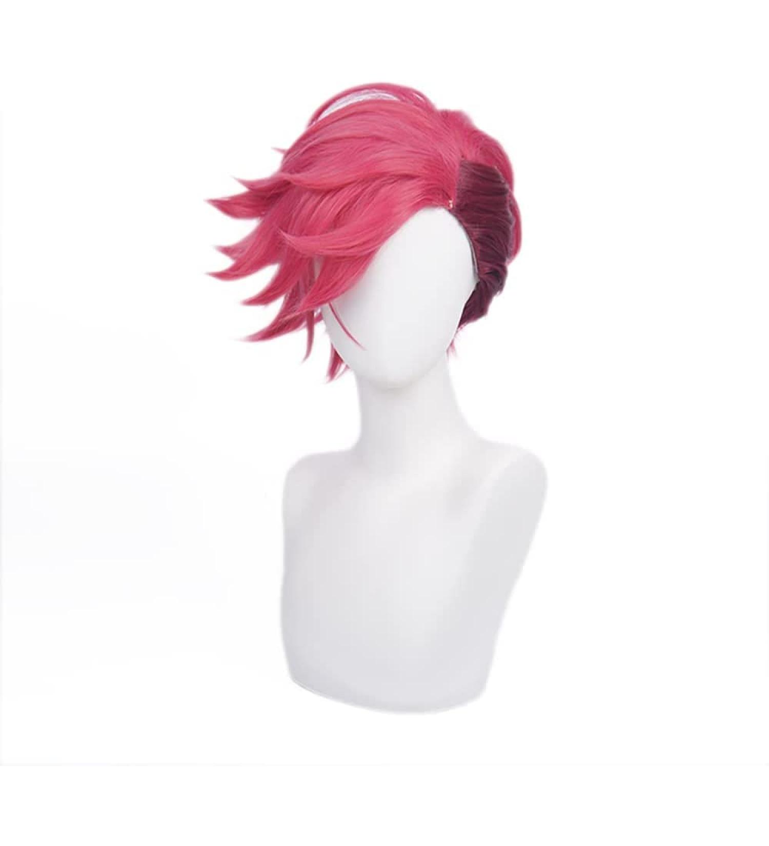Spiky Magenta Cosplay Wig for Vi - League of Legends Arcane Rose Red Short Wig | Best Quality & Fast Shipping Worldwide - Buy Online on GoSupps.com