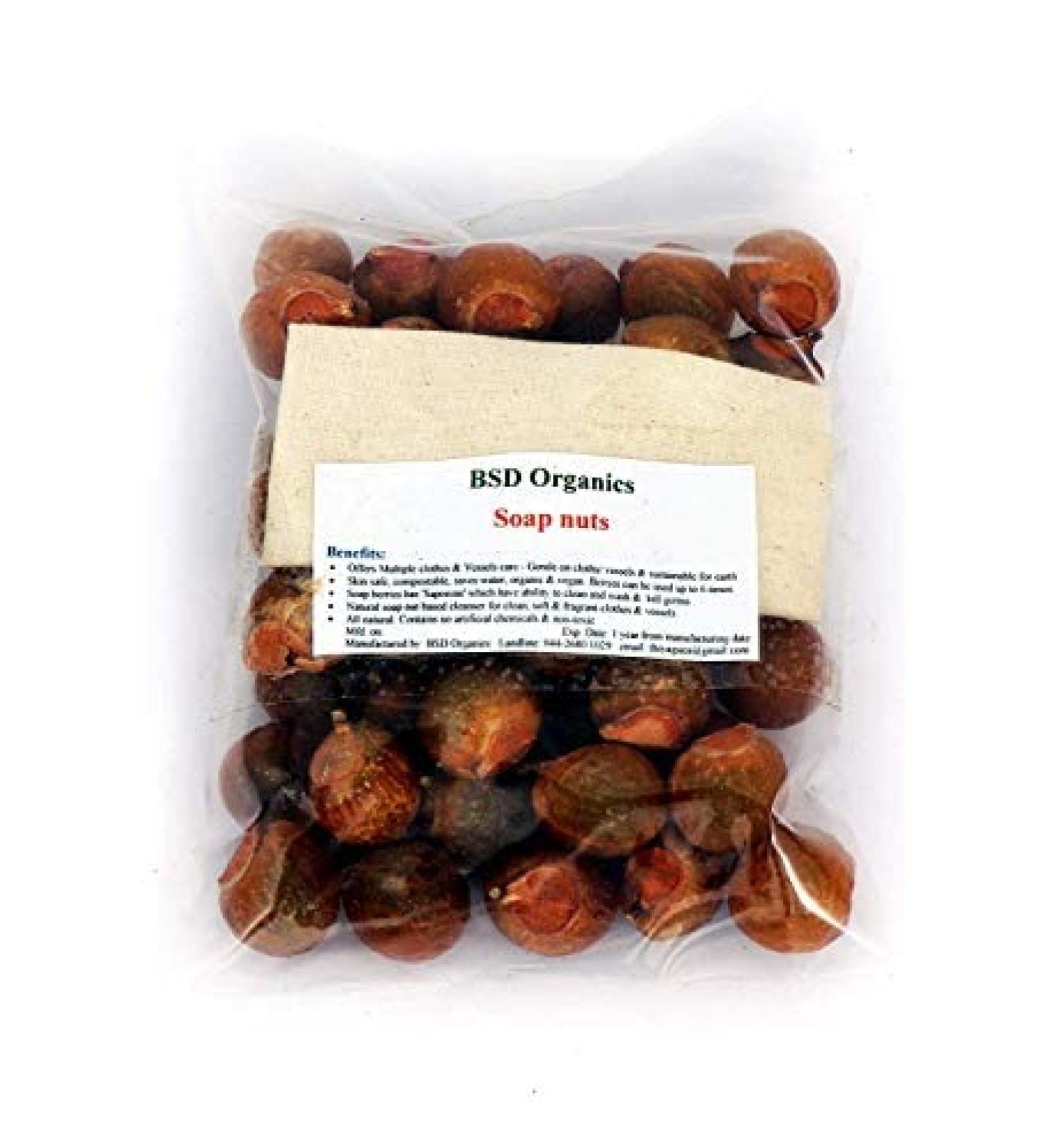 BSD Organics Soap nuts (Reetha Areetha kunkudukaialu) - 50 Grams / 1.7 Ounce.