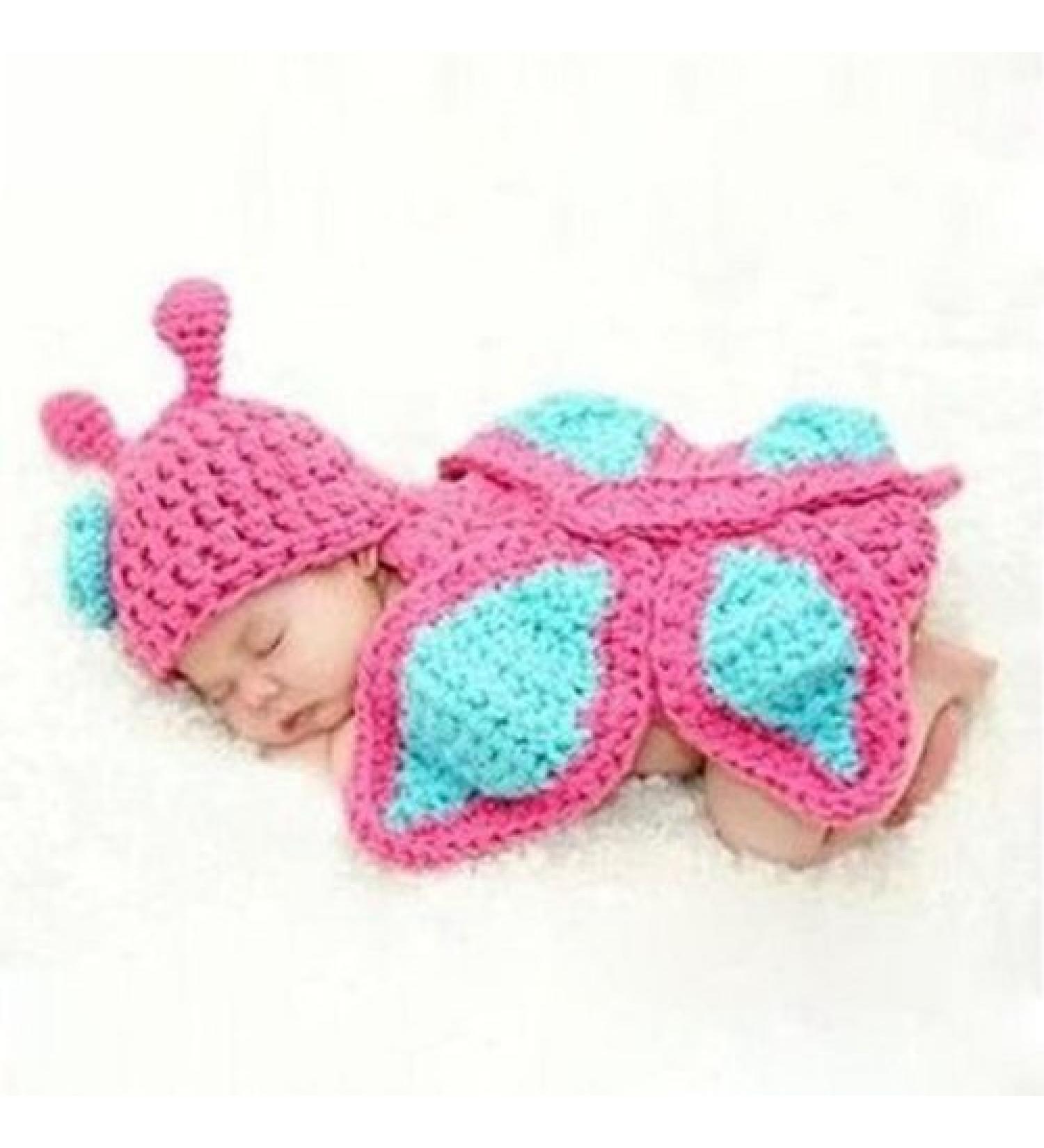 Towallmark Creative Lovely Knit Crochet Minnie Clothes Photo Prop Outfits For Baby (Lovely butterfly) by BuyHere