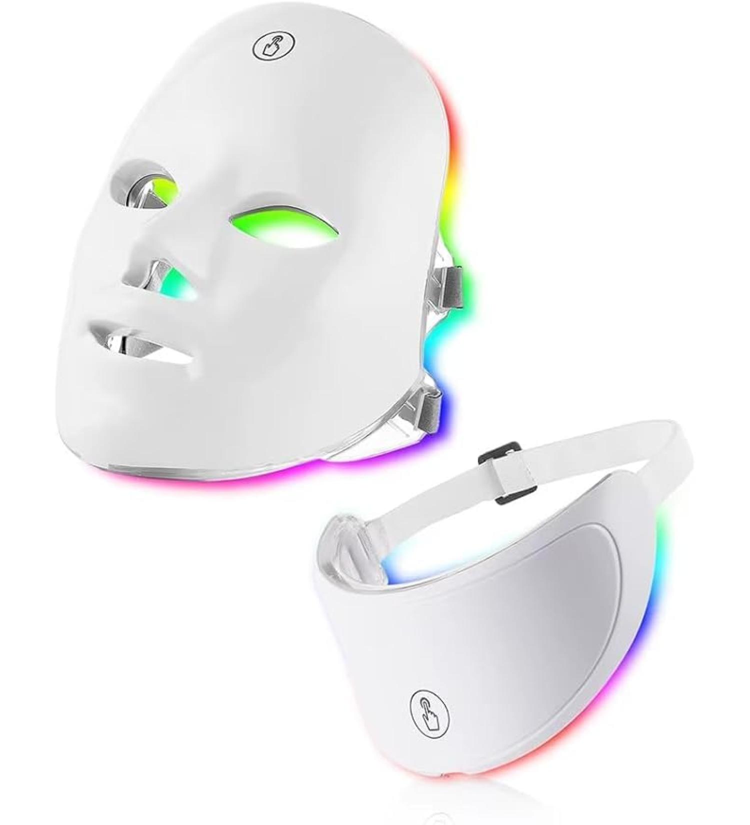 Masque LED Visage et Cou Th rapie Lumi re 7 Couleurs Anti- ge & Anti-Rides Rajeunissement de la Peau Pour Tous Types de Peau - Buy Online on GoSupps.com