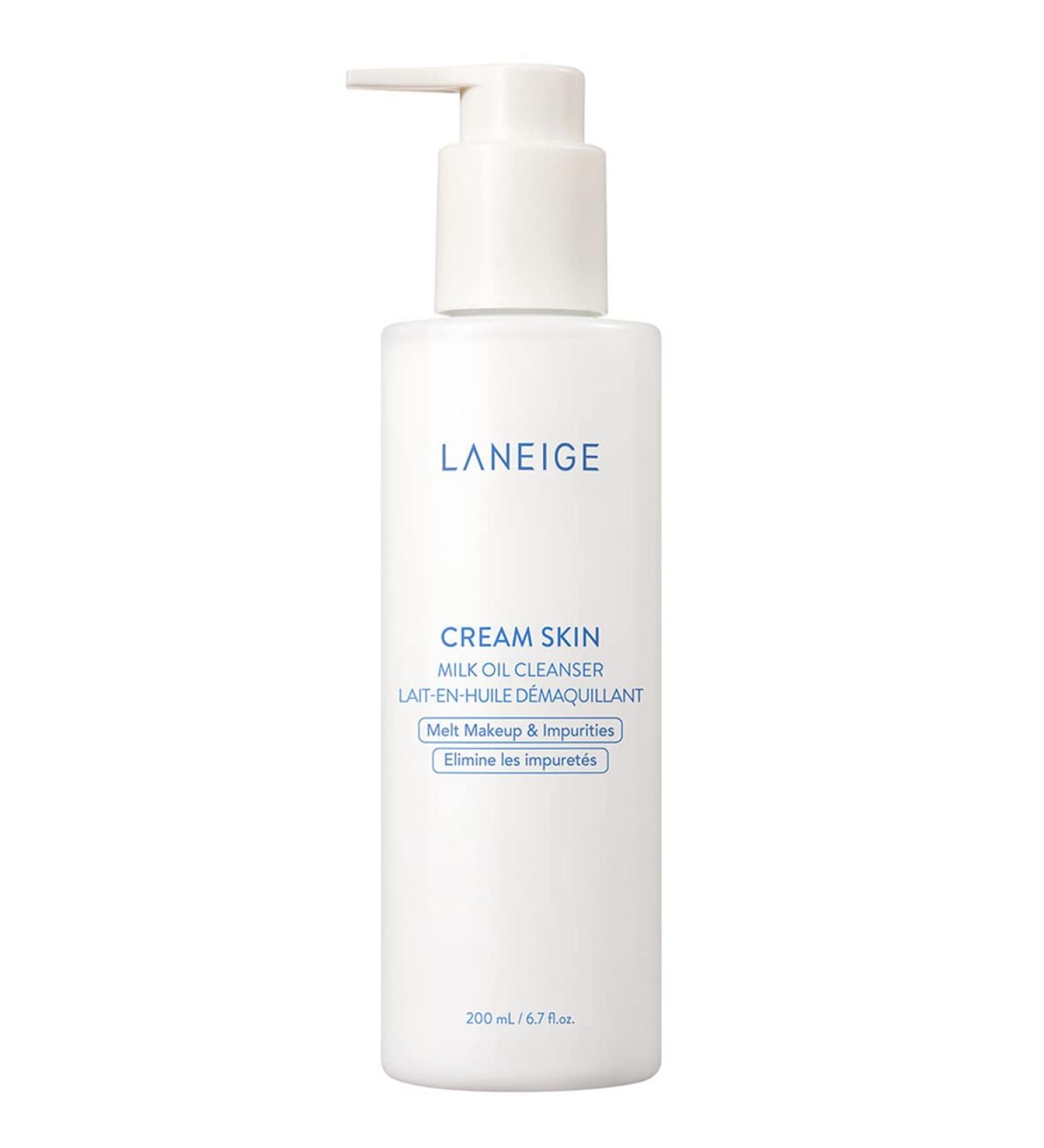 LANEIGE Cream Skin Milk Oil Cleanser - Soothe, Purify, & Melt Away SPF & Makeup - 6.7 fl. oz - Buy Online on GoSupps.com