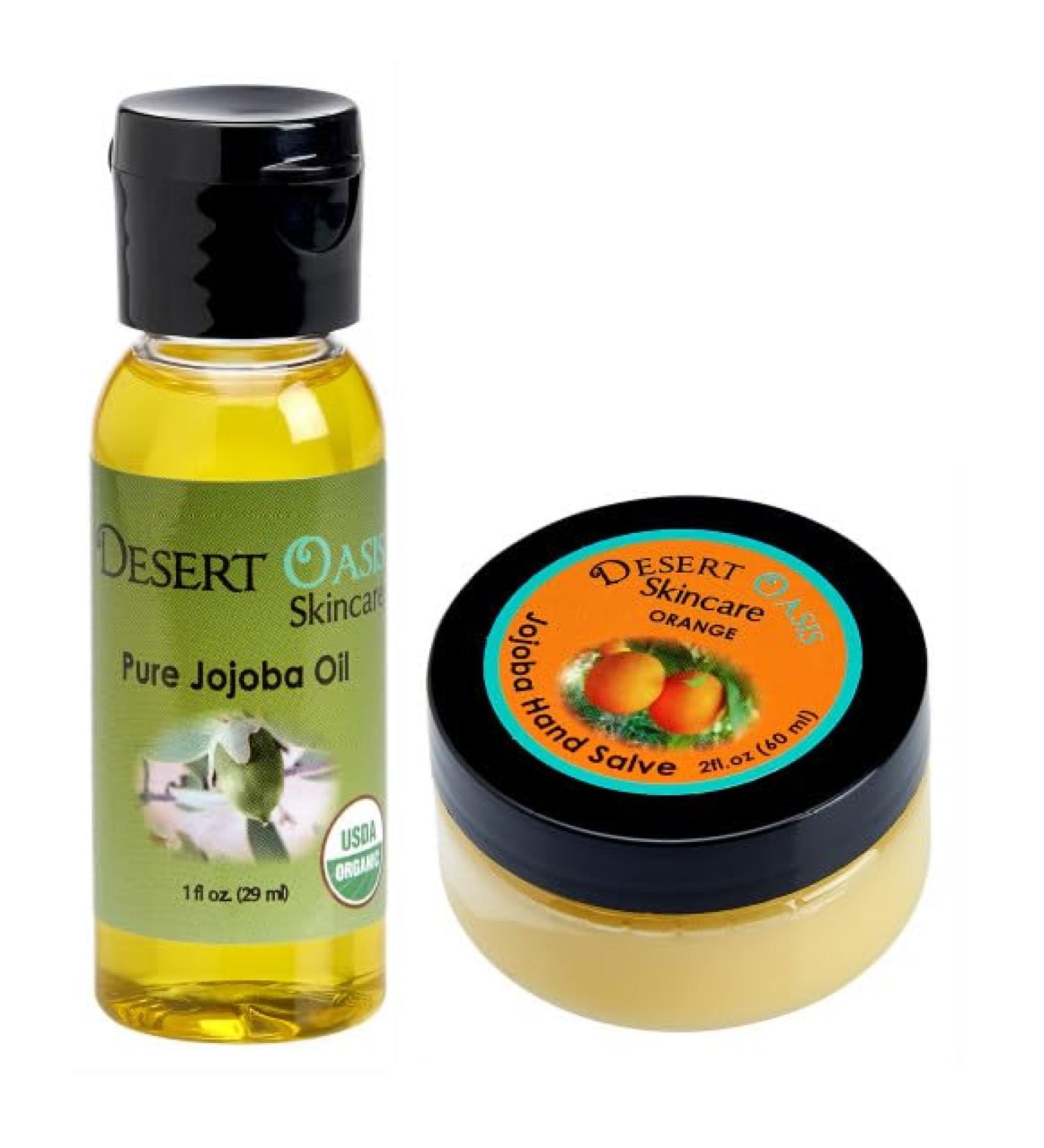 100% Pure Organic Jojoba Oil Travel Size (1 oz) & Orange Hand Salve - 100% Natural Over 50% Jojoba Oil - Buy Online on GoSupps.com