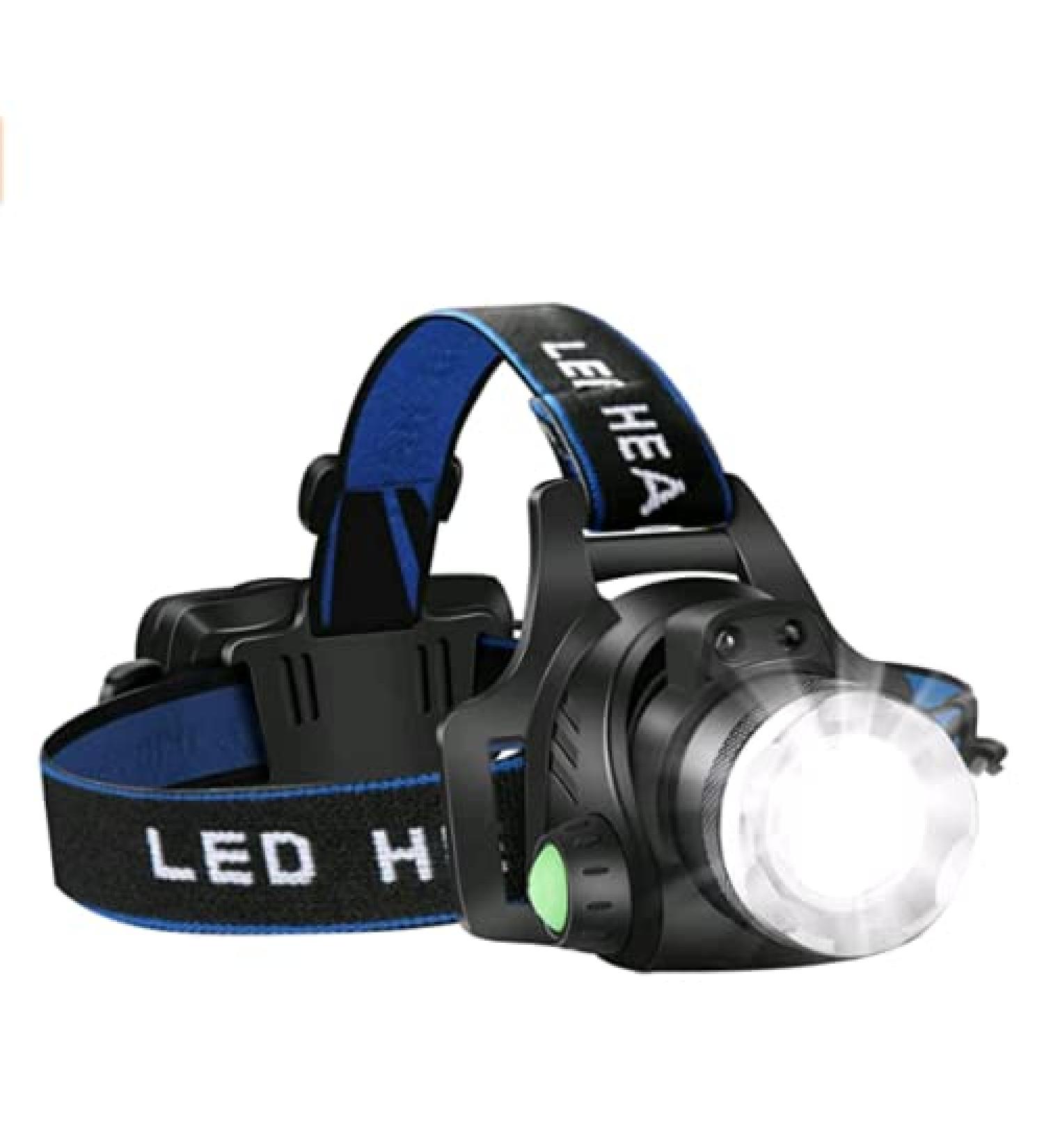 CUGHYS Rechargeable LED Headlamp | 4 Modes, Waterproof, Adjustable Headband | Camping, Hiking, Hunting | Black - Buy Online on GoSupps.com