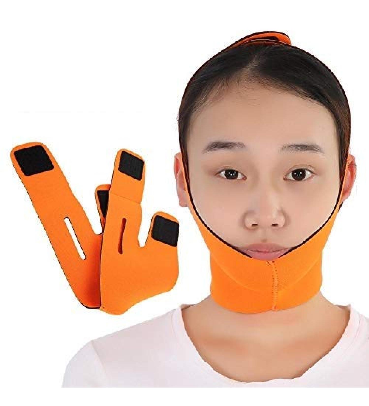 Face Slimming Cheek Mask V Line Facial Mask Chin Lift Up Anti Wrinkle Mask Face Line Slim up Belt (Orange) - Buy Online on GoSupps.com