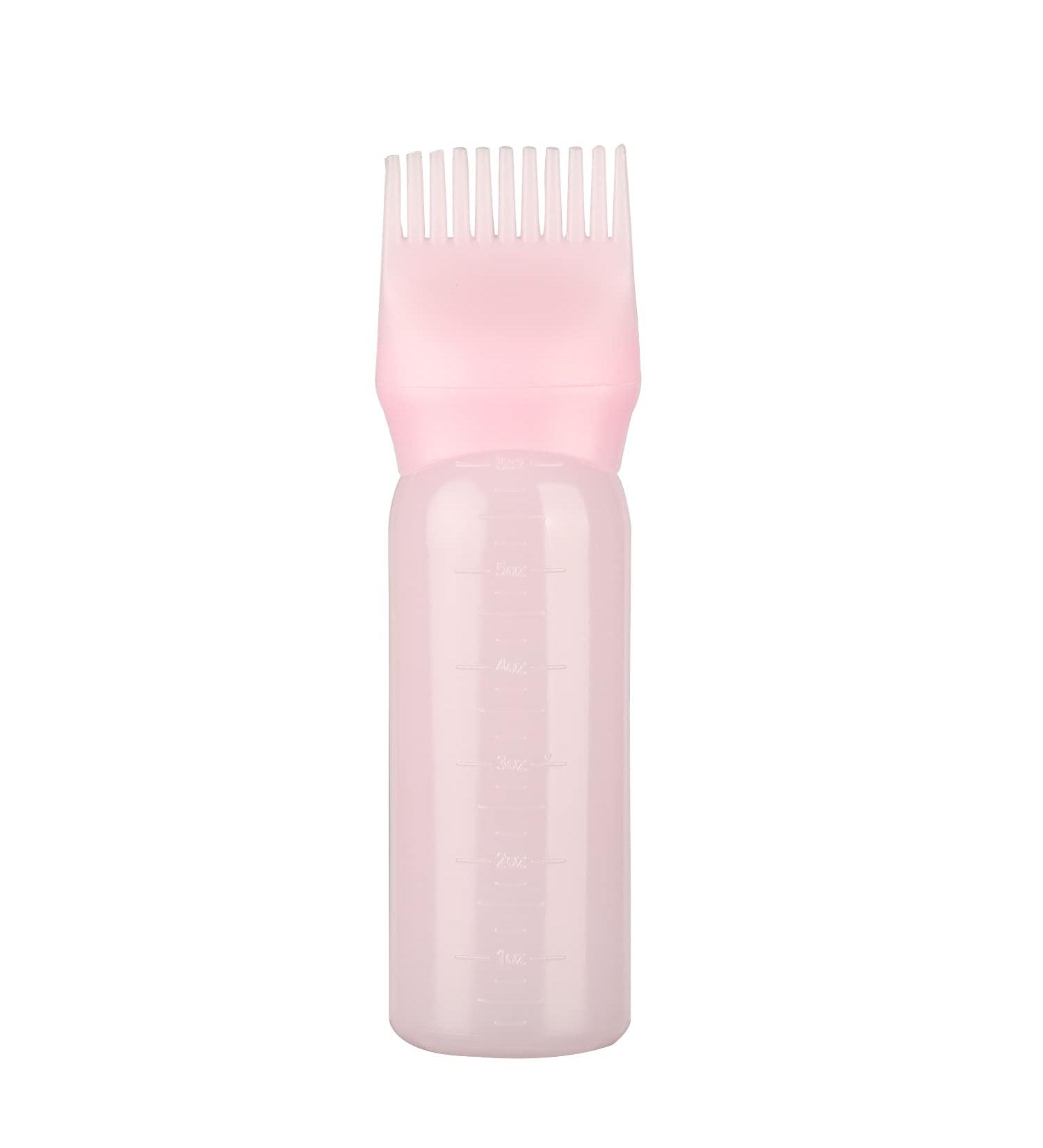 NAUZE 1 Pack Pink Hair Dye Brush Bottle Root Comb Applicator Bottle Hair Coloring Dye Applicator Scalp Treatment Bottle (Pink) - Buy Online on GoSupps.com