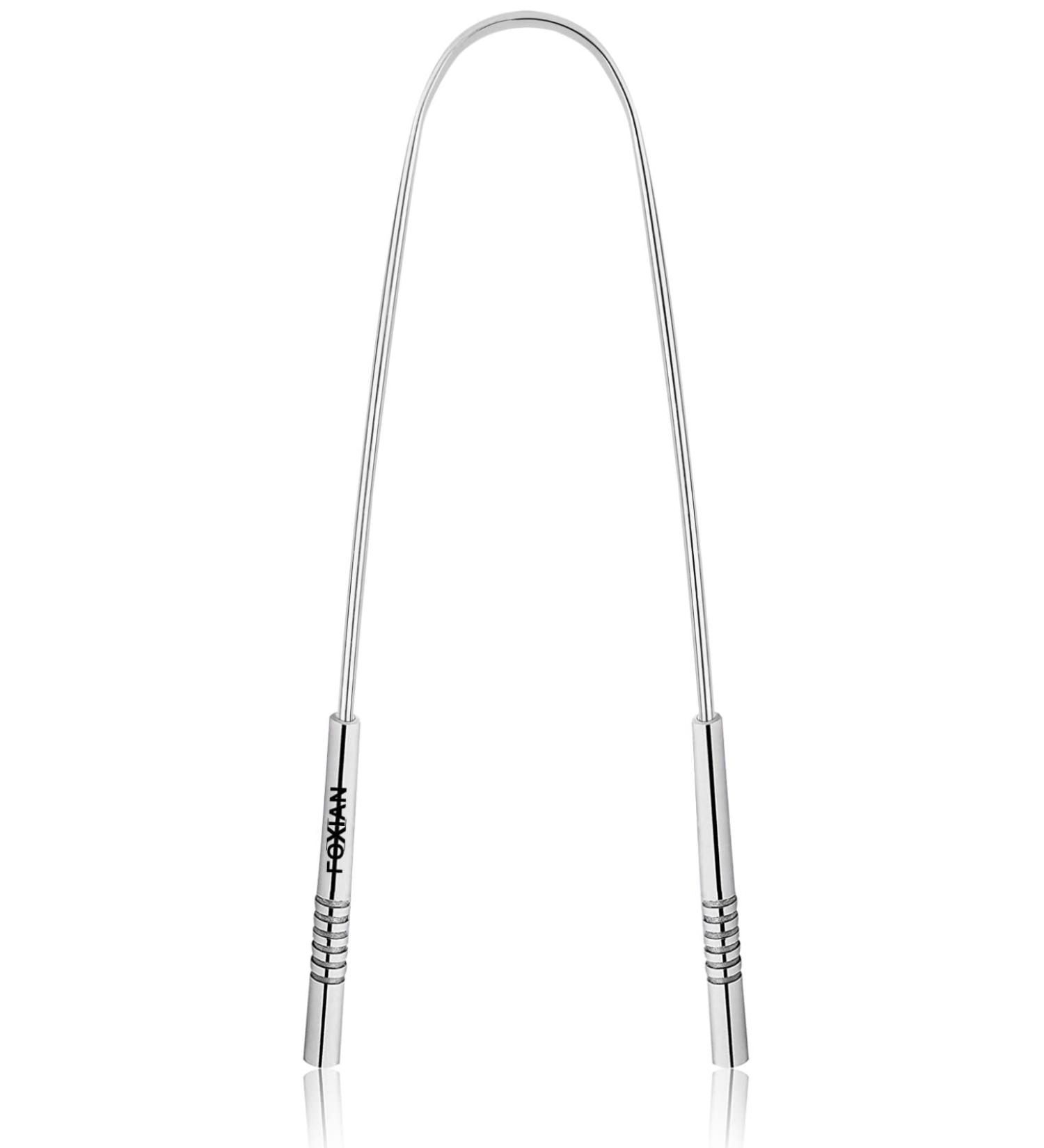 Foxian Tongue Scraper - Natural Stainless Steel Cleaner for Fresh Breath - Buy Online on GoSupps.com