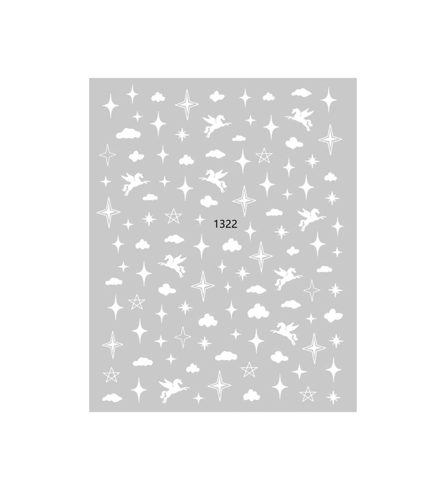 PC Hot Self-adhesive Back Glue Nail Supplies DIY Salon Nails Sticker for Summer Star Cloud Nail Sticker Nail Art Decorations Nail Art Sticker(1322) Style1322 - Buy Online on GoSupps.com