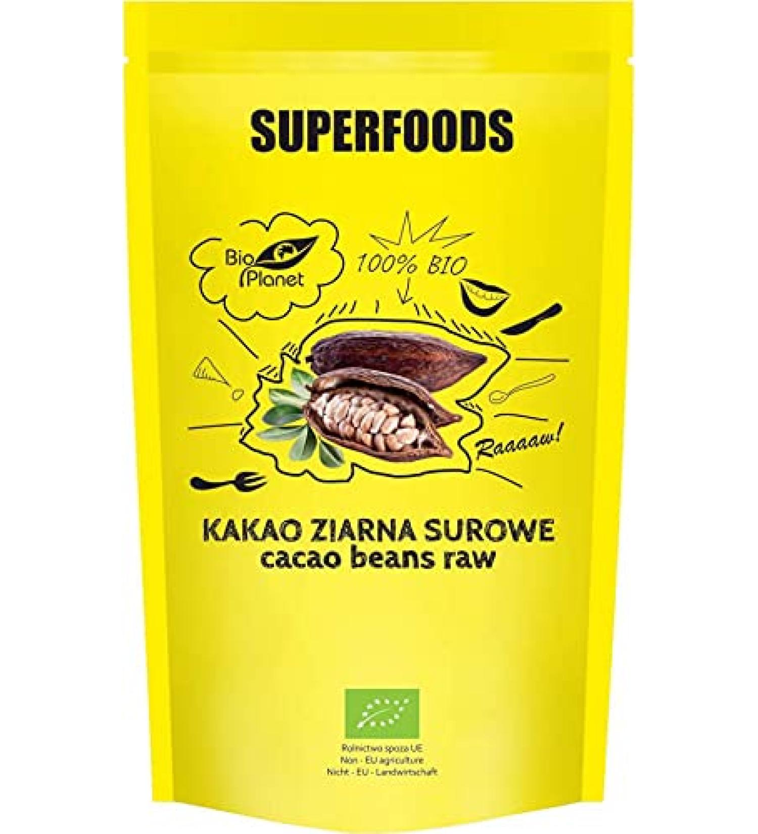 BIO PLANET Organic Raw Cacao Beans 200g - BIO PLANET