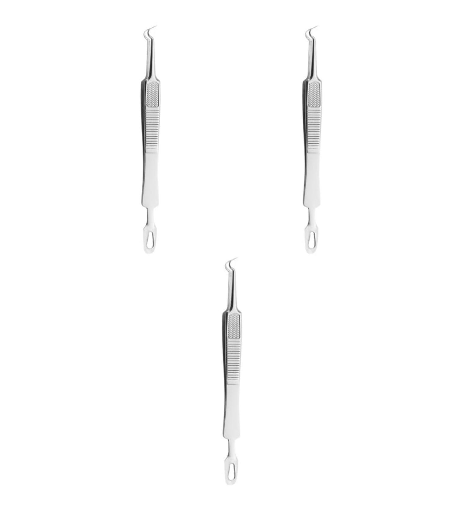 Baluue 9 Pcs Clip Comedone Tweezers Blackheads Pimple Extractor Tool Remover Stainless Steel Silver - Buy Online on GoSupps.com