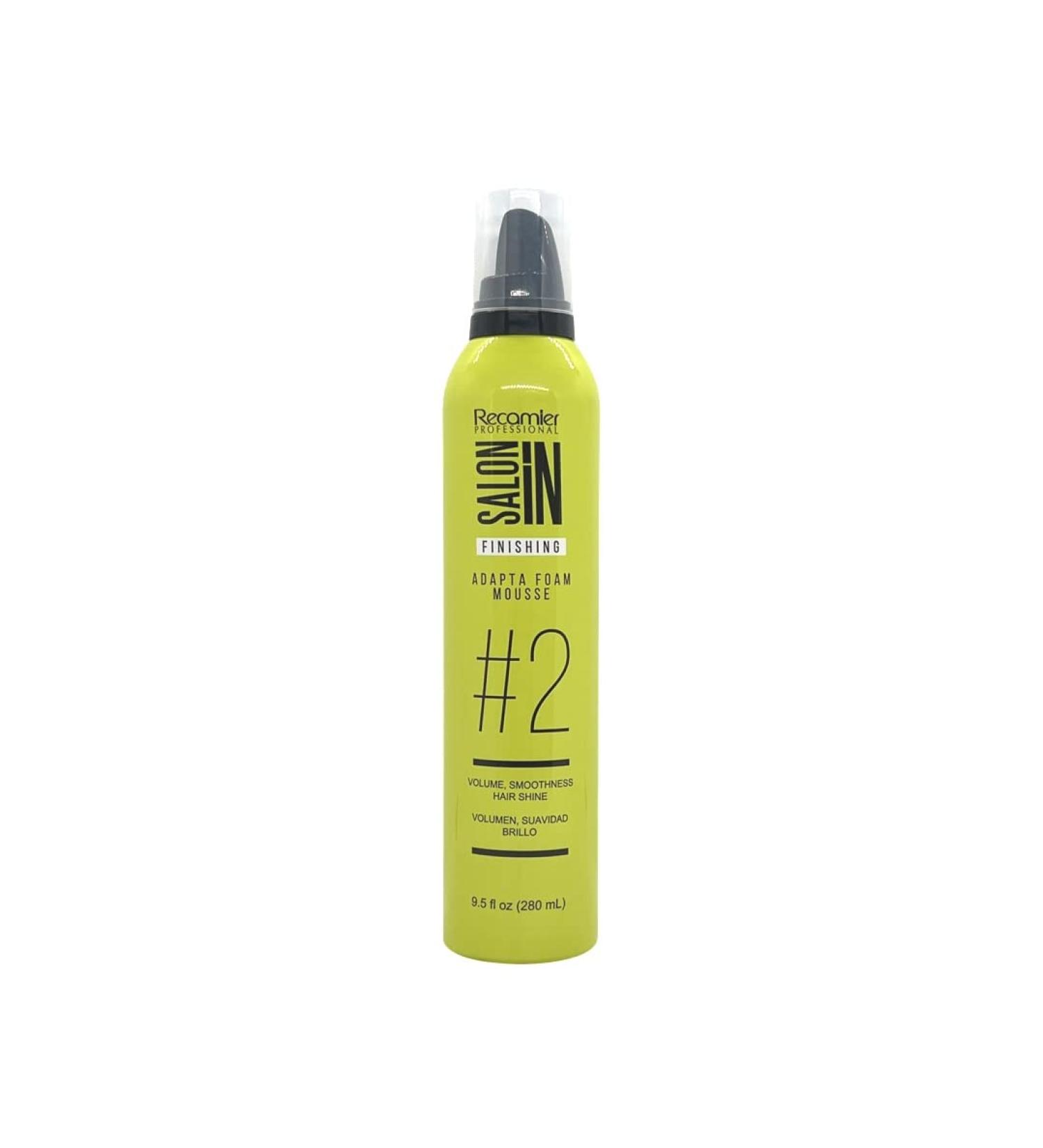 Adapta Foam Mousse Salon In Recamier | Saloon In Espuma Profesional Adaptable a Cualquier Peniado en el Cabello 9.5oz-280ml
