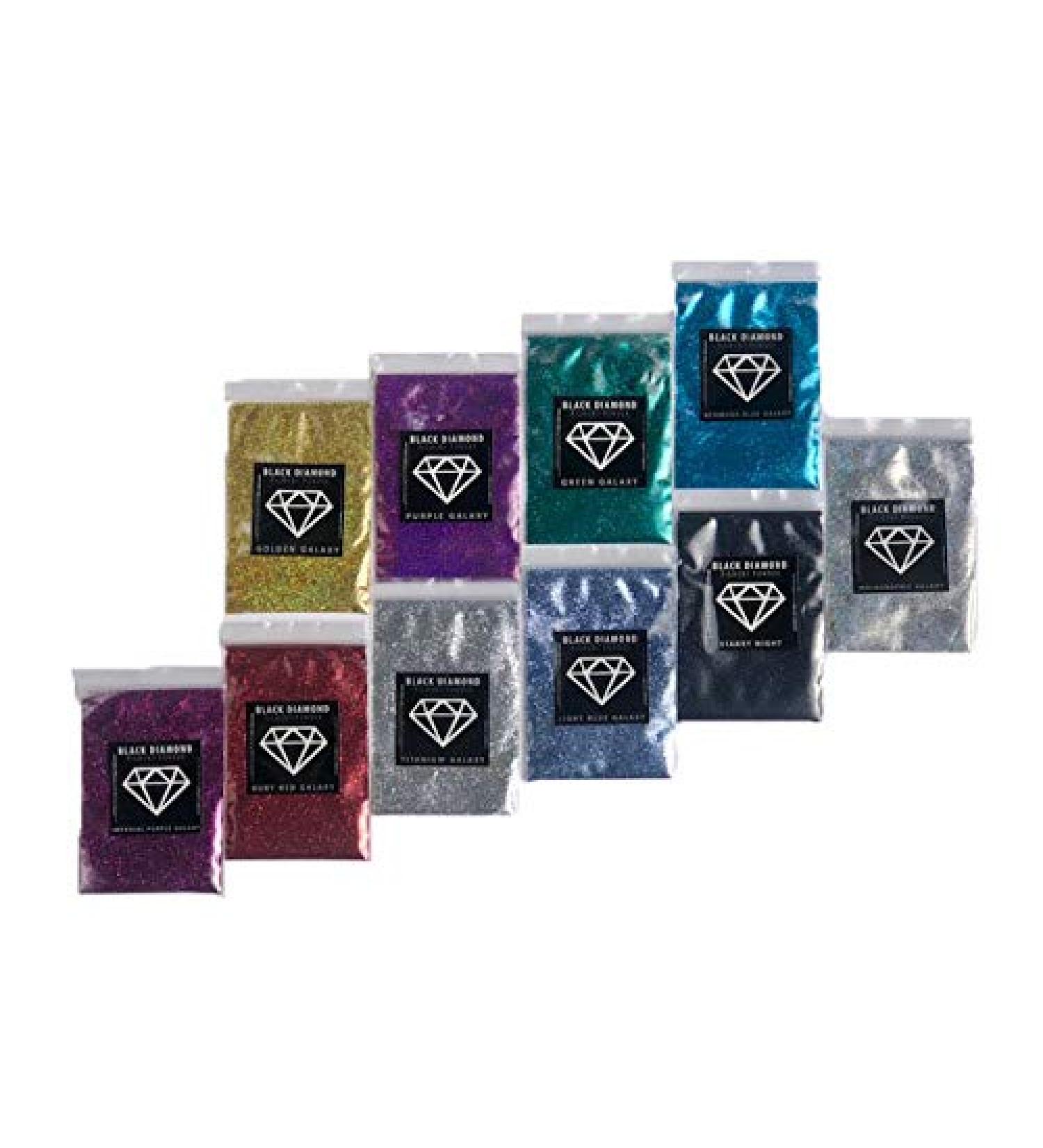 Black Diamond Pigments Variety Pack 21 - Galaxy Glitter Series (10 Colors) | Multipurpose DIY Arts and Crafts Additive for Bath Bombs, Resin, Slime, Epoxy, Soap, Nail Polish - Buy Online on GoSupps.com