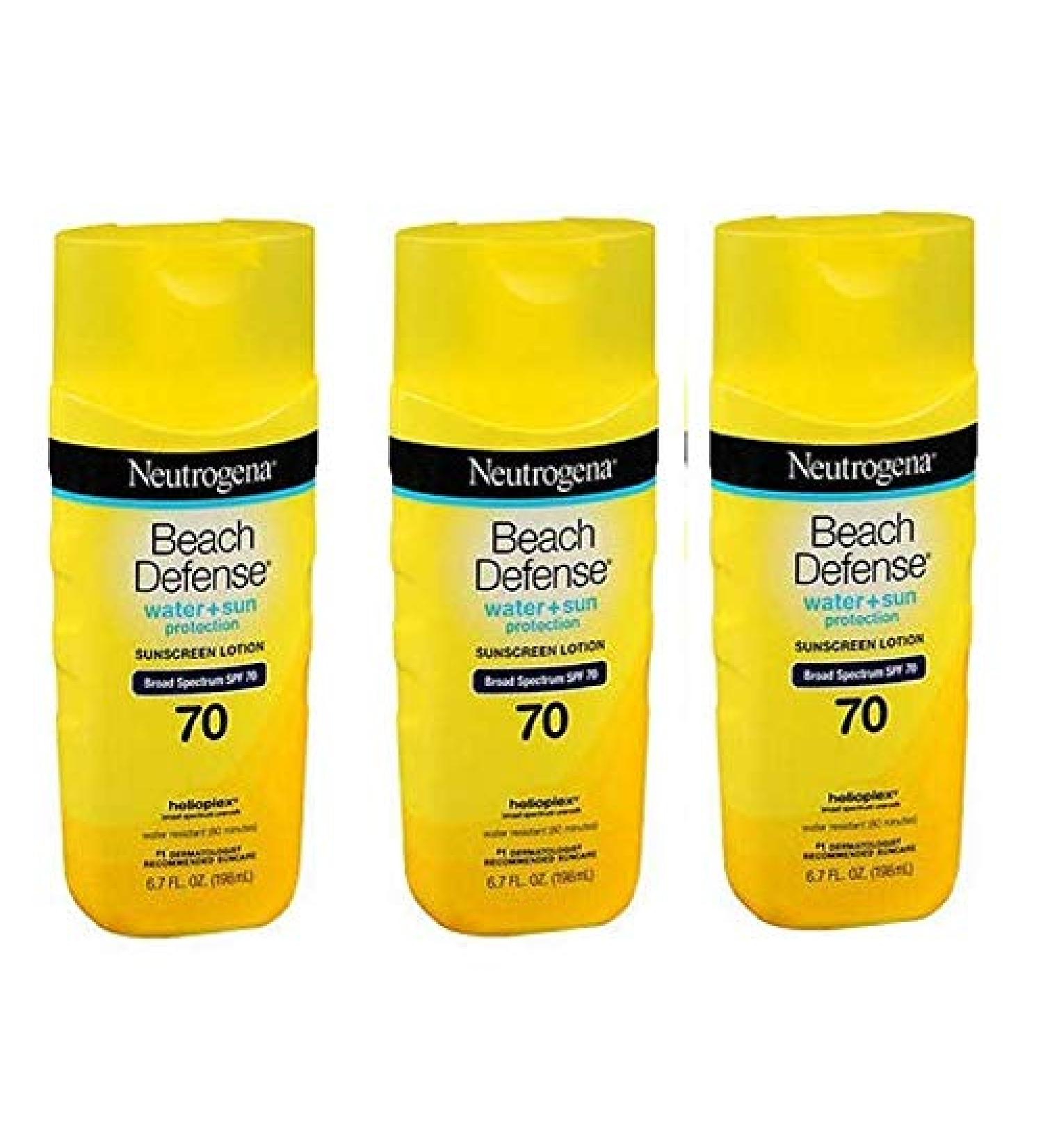 Neutrogena Beach Defense Bundle - SPF 70 Water Resistant Sunscreen 3 Pack - Buy Online on GoSupps.com