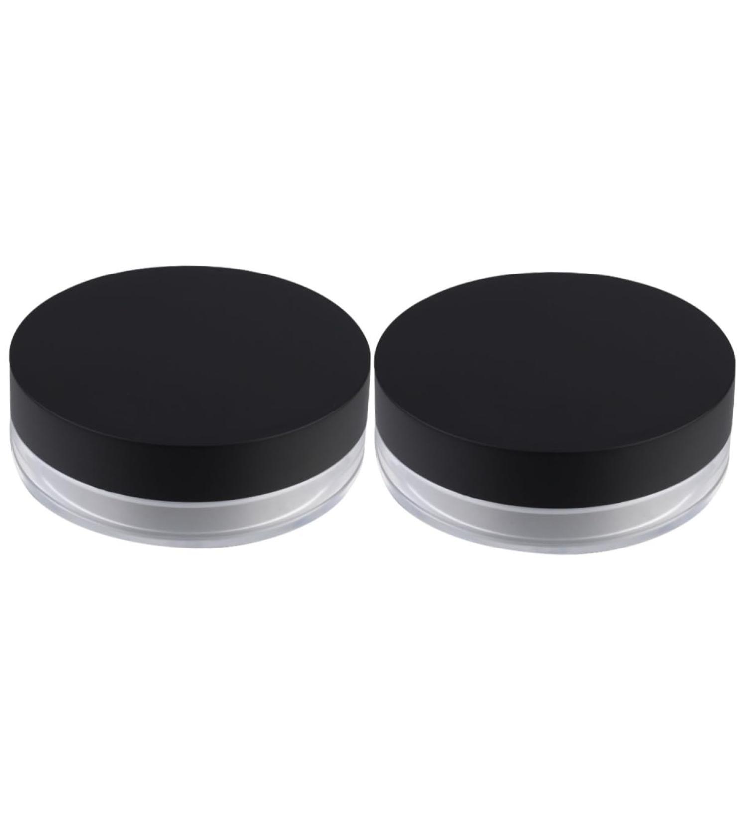 BIUDECO 2pcs Loose Powder Box with Compartment Powder Puff Holder Loose Powder Case Empty Powder Case Black - Buy Online on GoSupps.com
